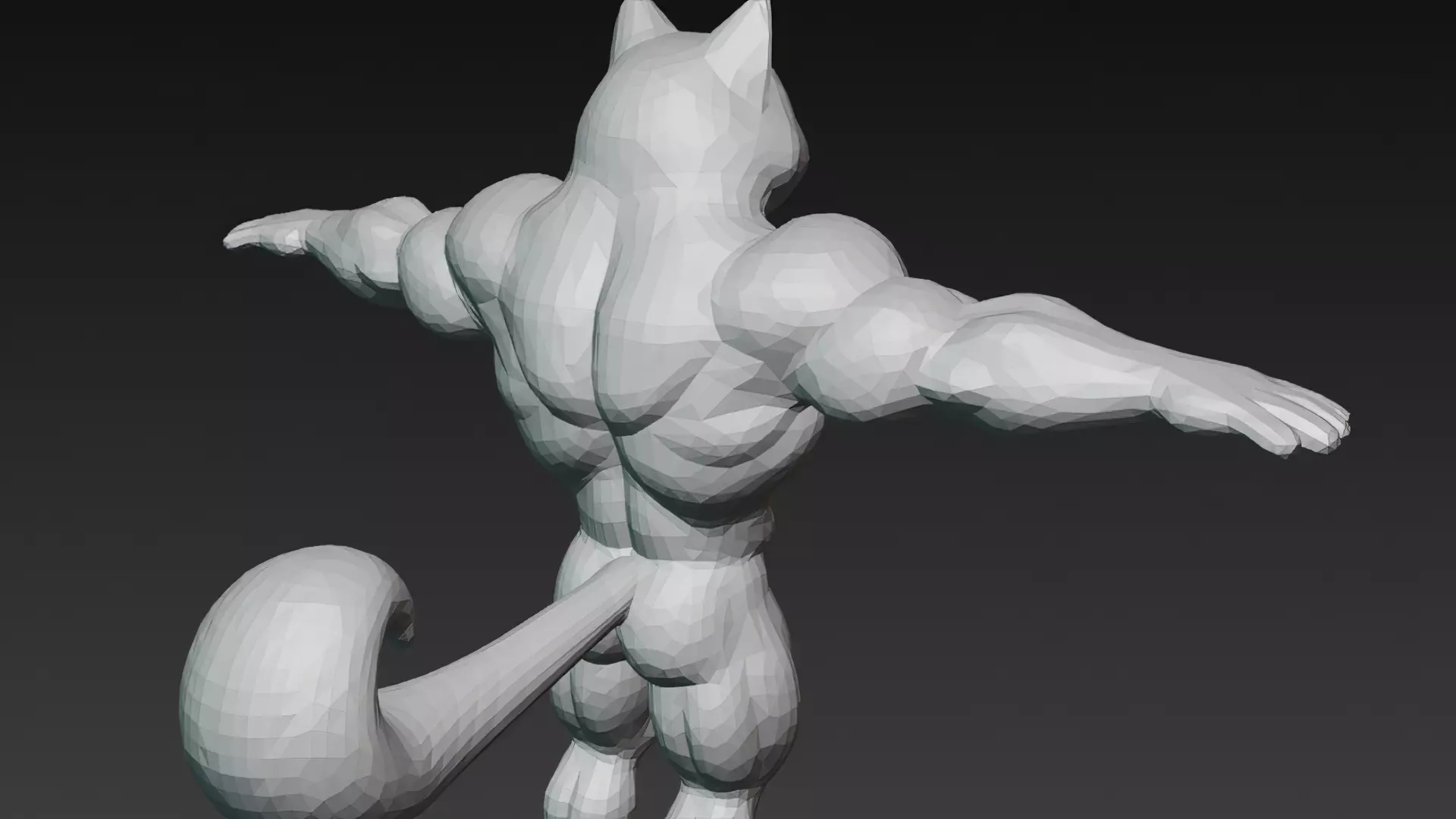 Cartoon Muscular Animals Pack 3D Models Low-poly 3D model_52