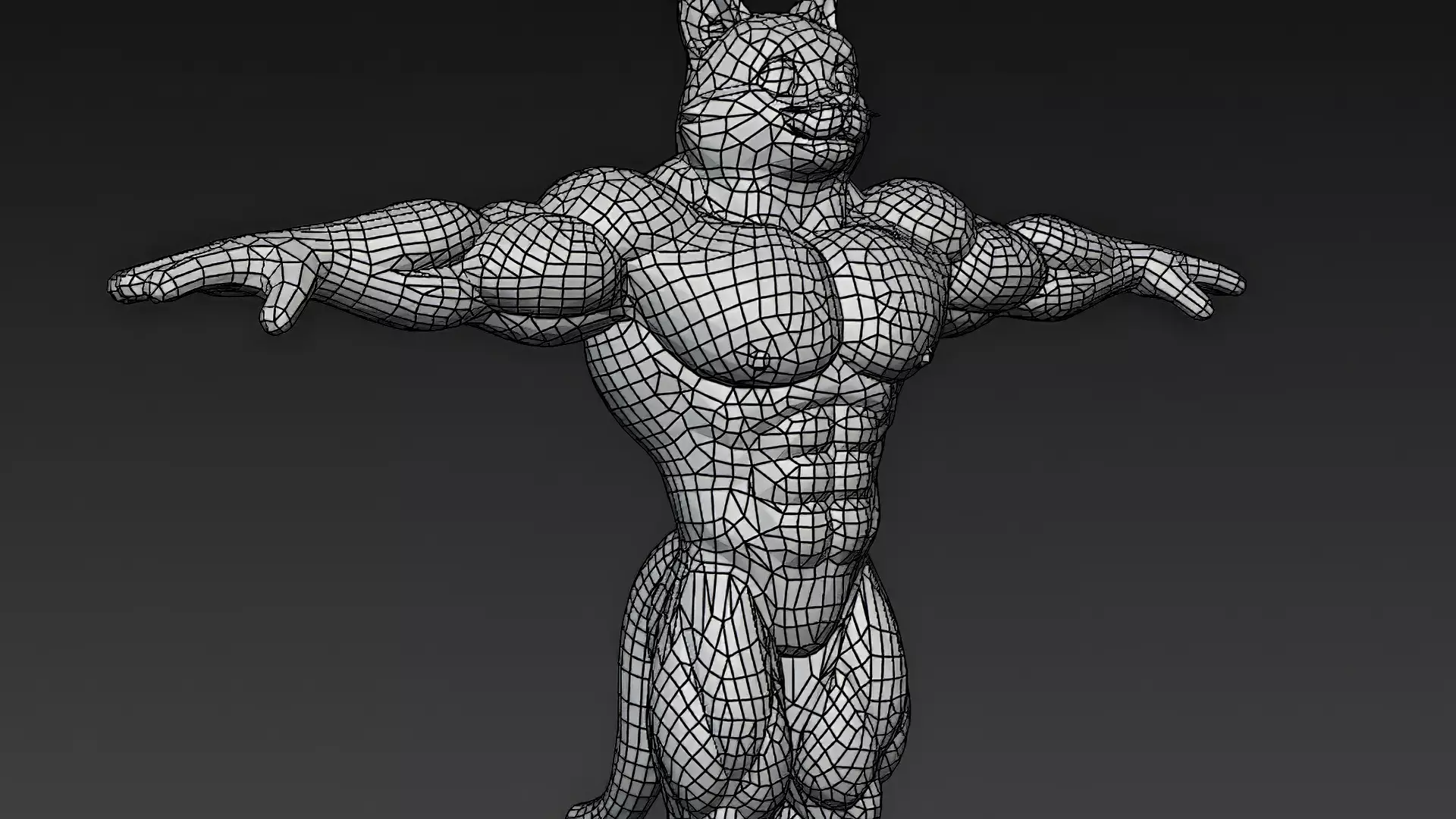 Cartoon Muscular Animals Pack 3D Models Low-poly 3D model_27