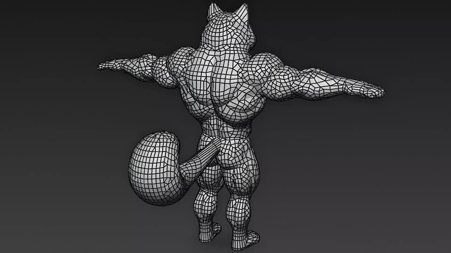 Cartoon Muscular Animals Pack 3D Models Low-poly 3D model_55