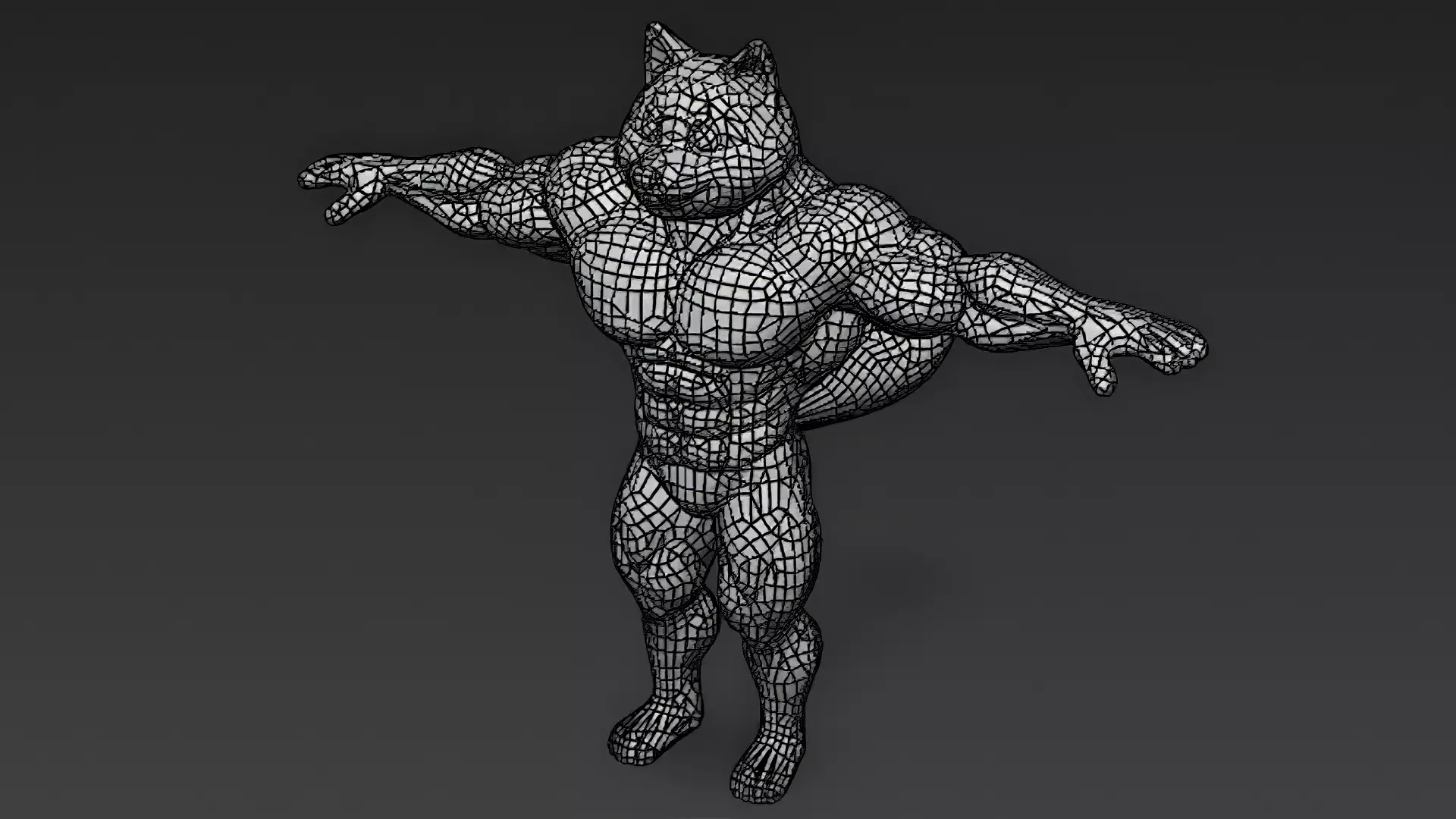 Cartoon Muscular Animals Pack 3D Models Low-poly 3D model_53