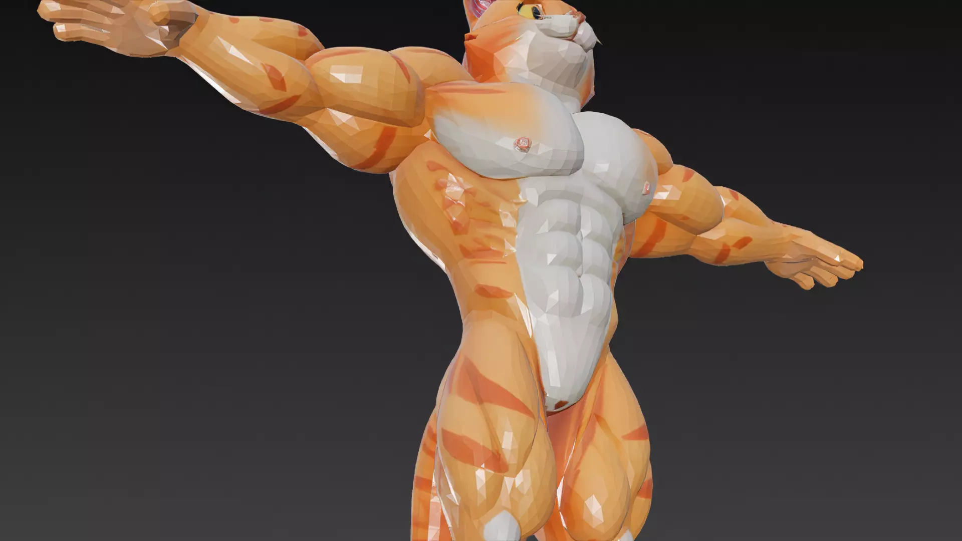 Cartoon Muscular Animals Pack 3D Models Low-poly 3D model_20