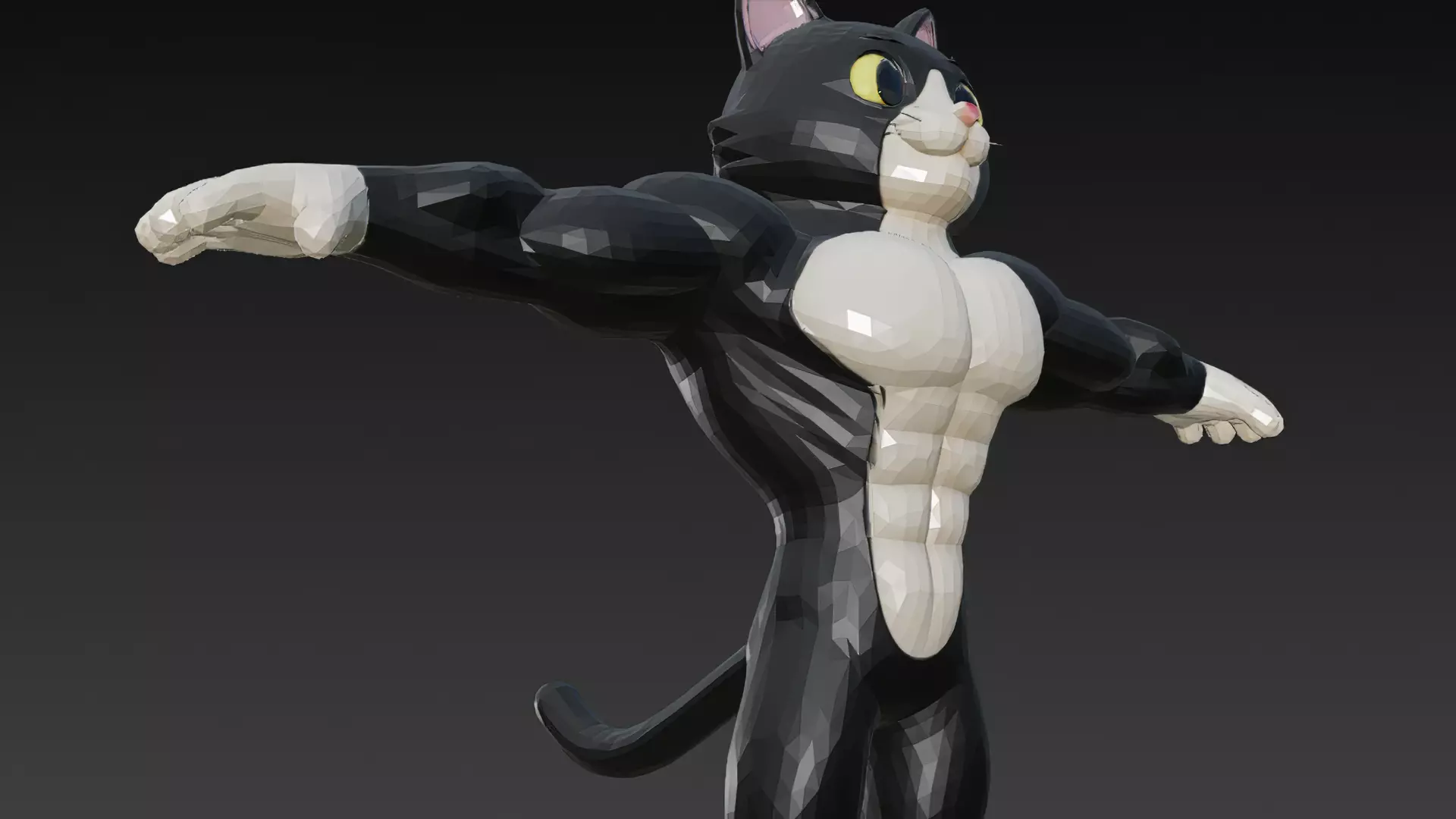 Cartoon Muscular Animals Pack 3D Models Low-poly 3D model_7