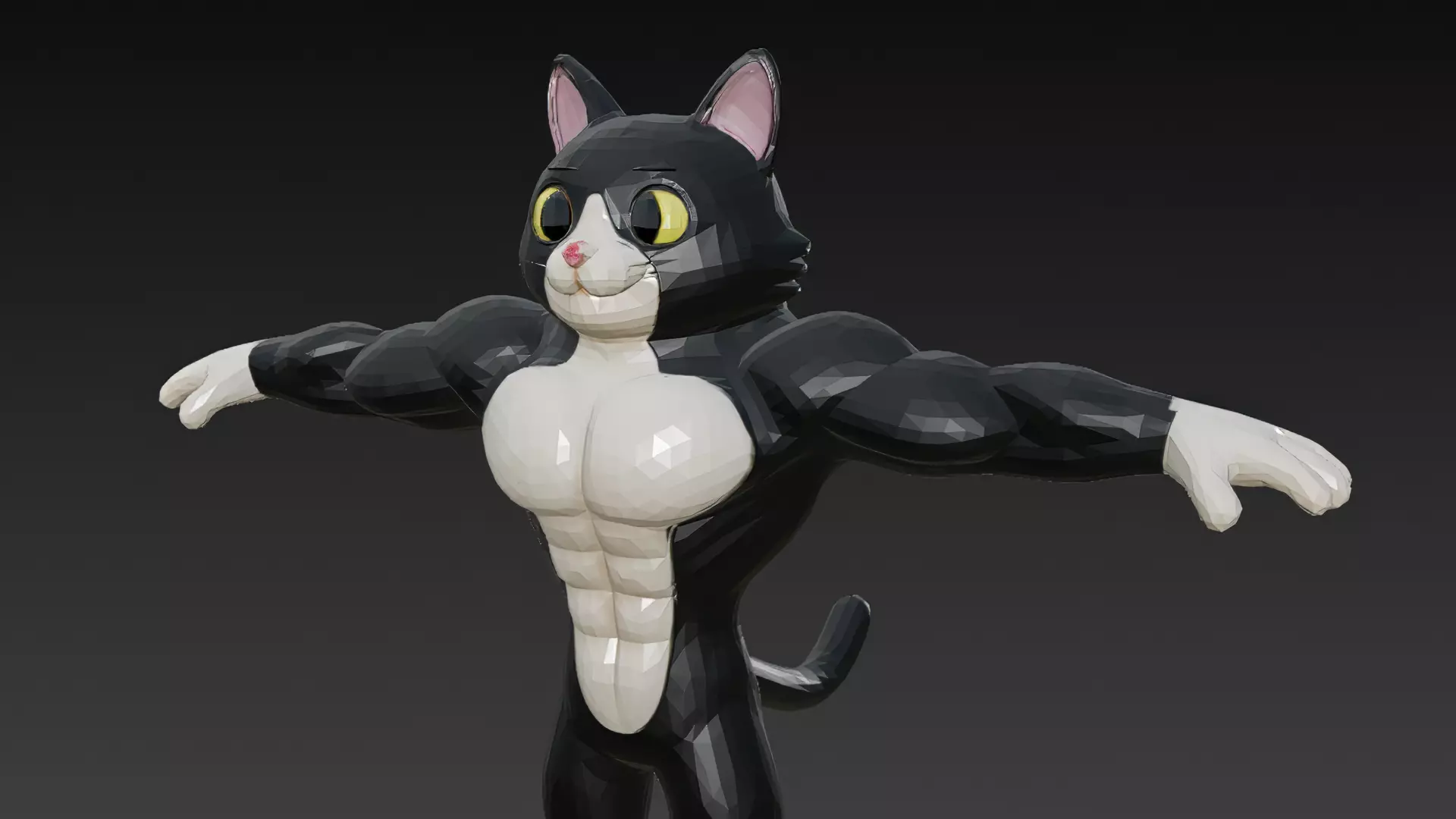 Cartoon Muscular Animals Pack 3D Models Low-poly 3D model_6