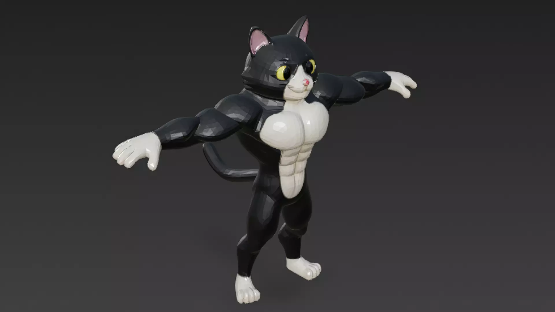 Cartoon Muscular Animals Pack 3D Models Low-poly 3D model_3