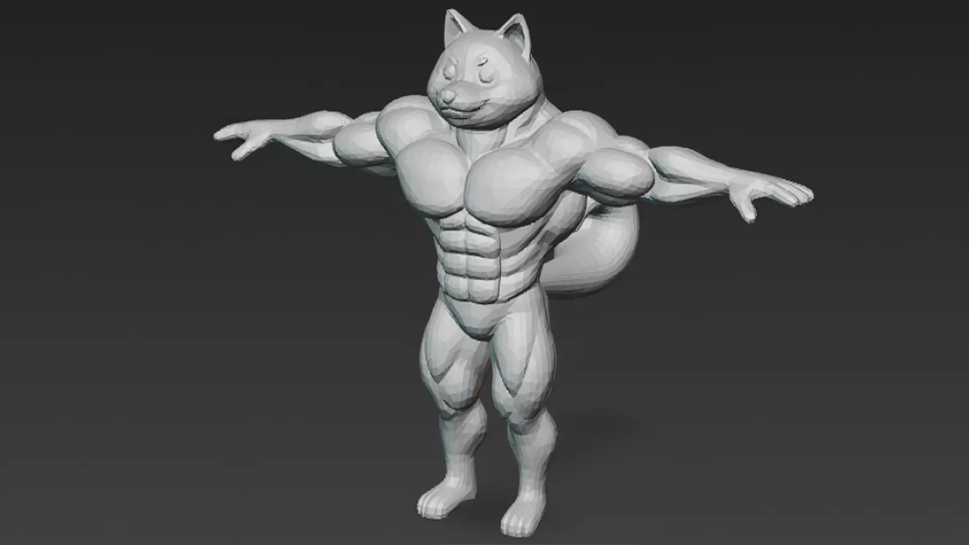 Cartoon Muscular Animals Pack 3D Models Low-poly 3D model_50