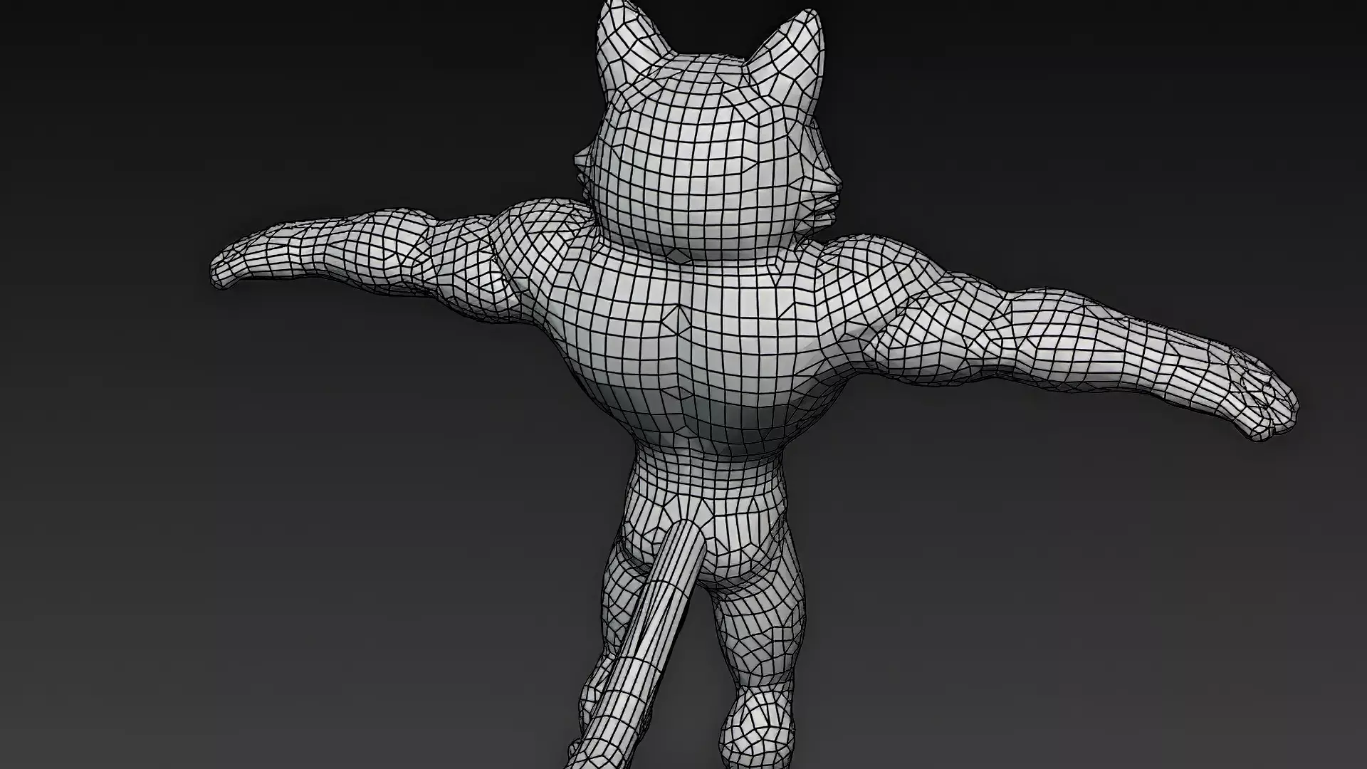 Cartoon Muscular Animals Pack 3D Models Low-poly 3D model_14