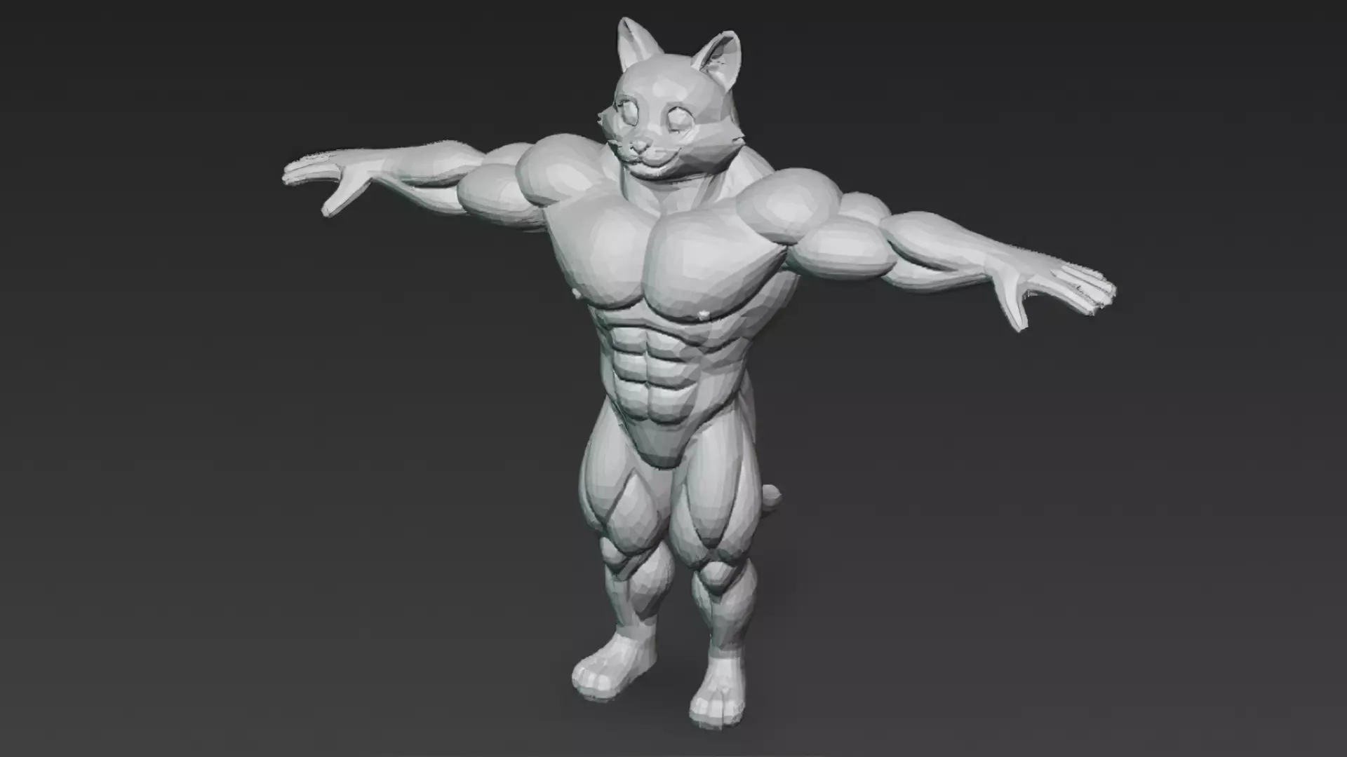 Cartoon Muscular Animals Pack 3D Models Low-poly 3D model_24