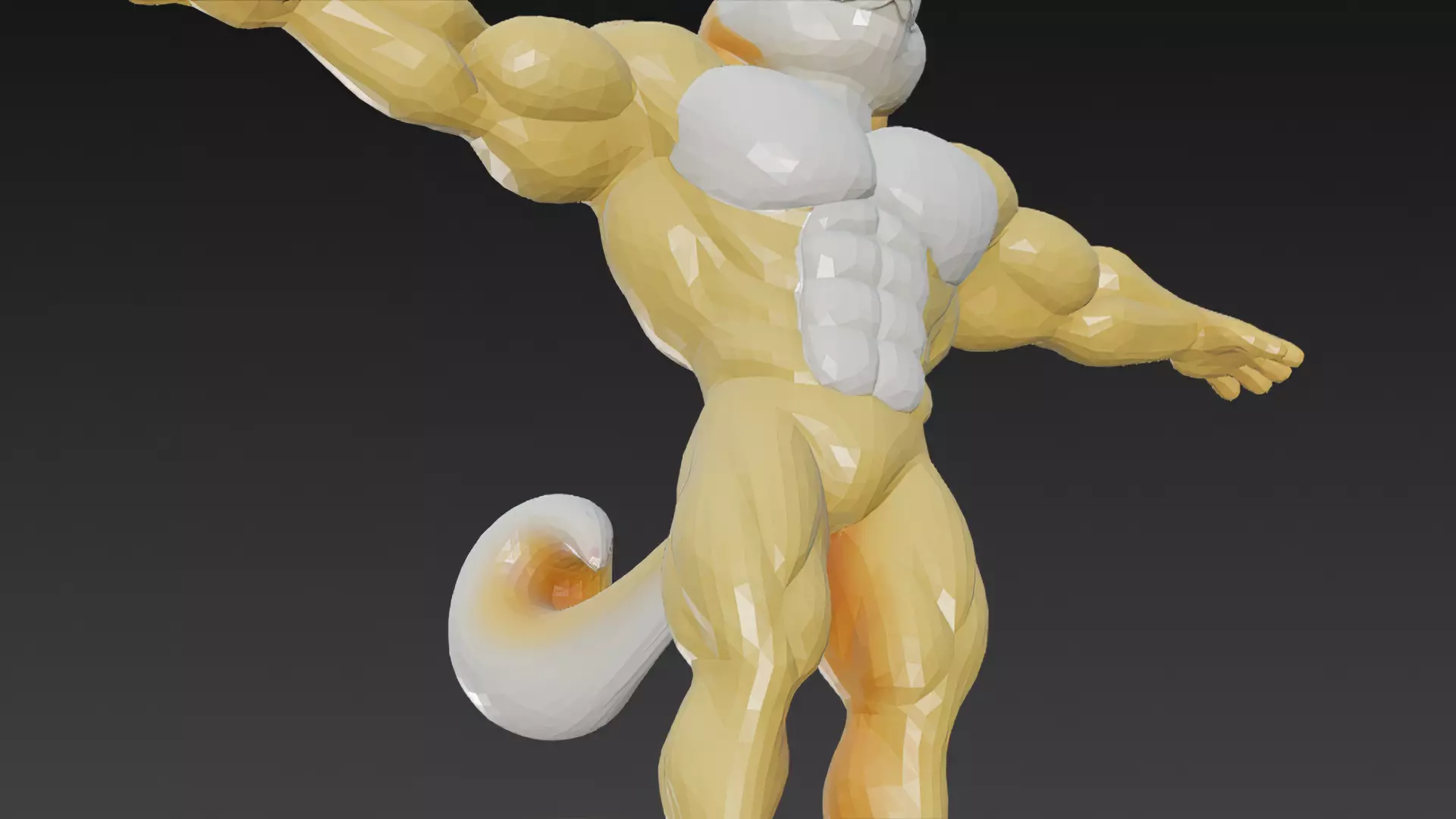 Cartoon Muscular Animals Pack 3D Models Low-poly 3D model_47