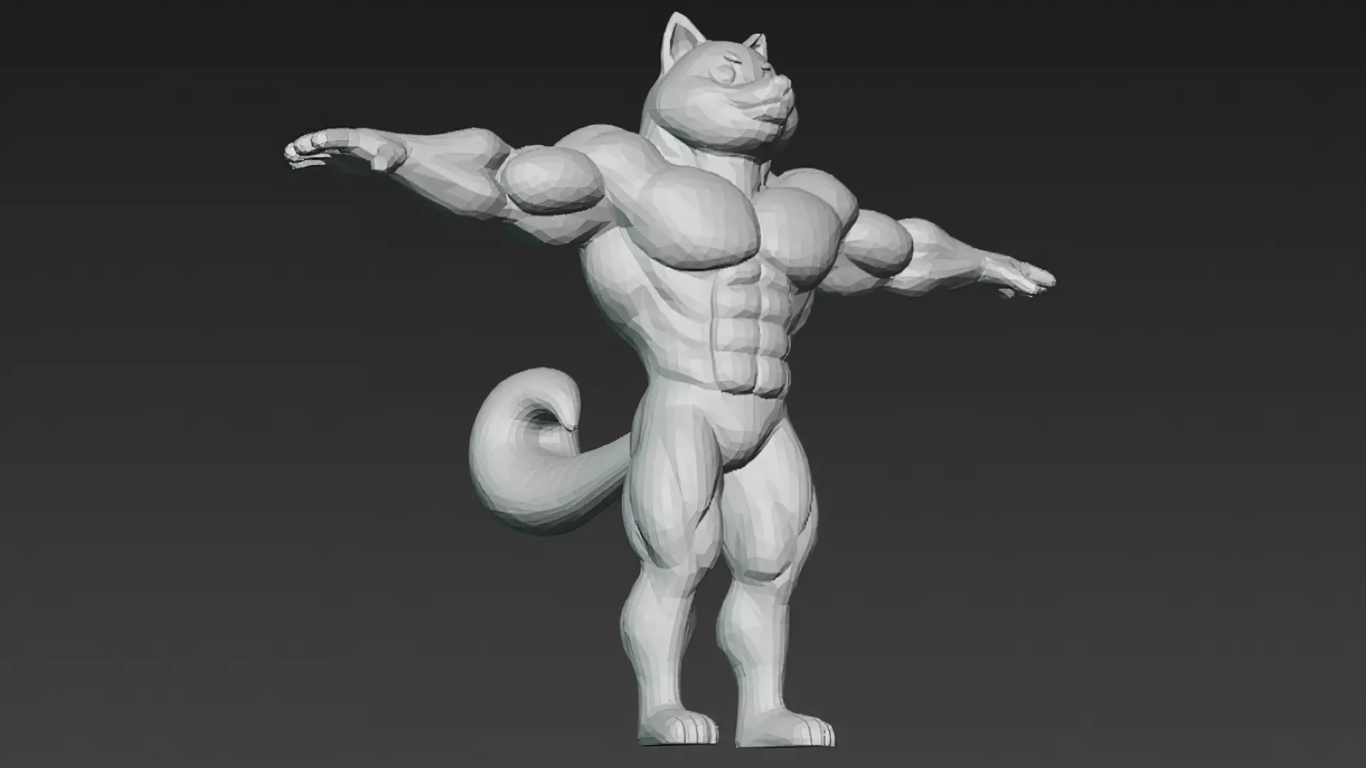 Cartoon Muscular Animals Pack 3D Models Low-poly 3D model_51