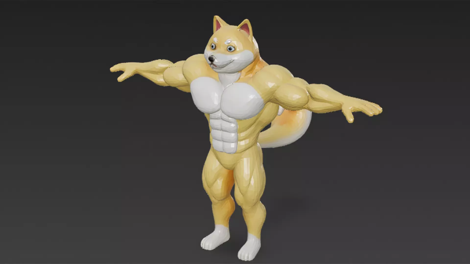 Cartoon Muscular Animals Pack 3D Models Low-poly 3D model_42