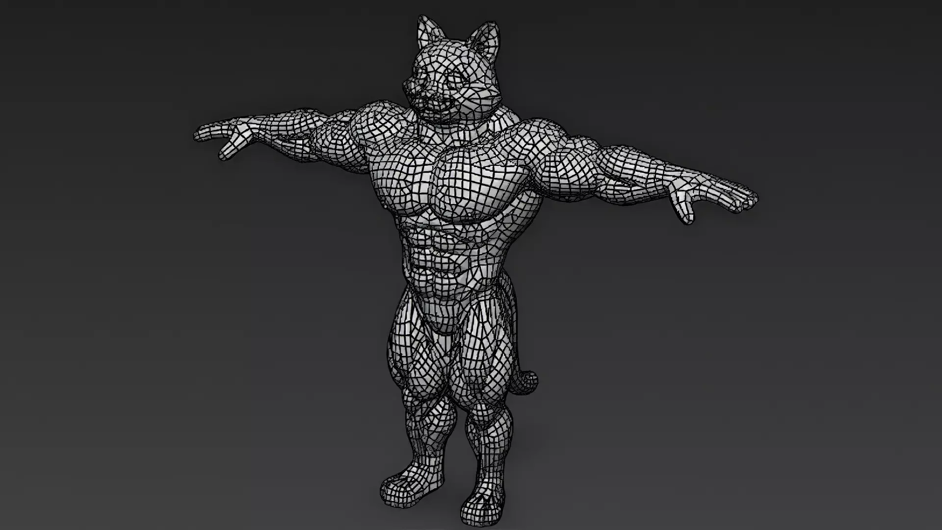 Cartoon Muscular Animals Pack 3D Models Low-poly 3D model_26