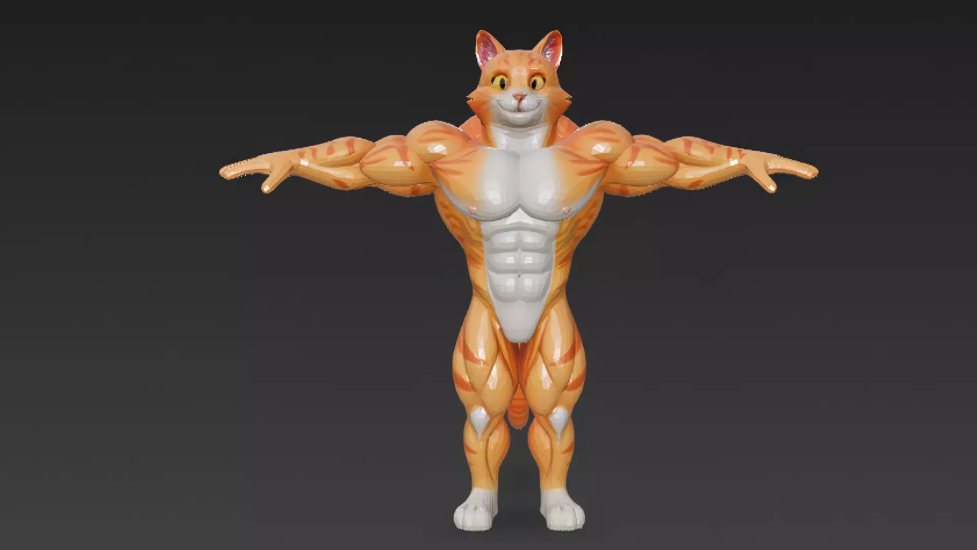 Cartoon Muscular Animals Pack 3D Models Low-poly 3D model_16