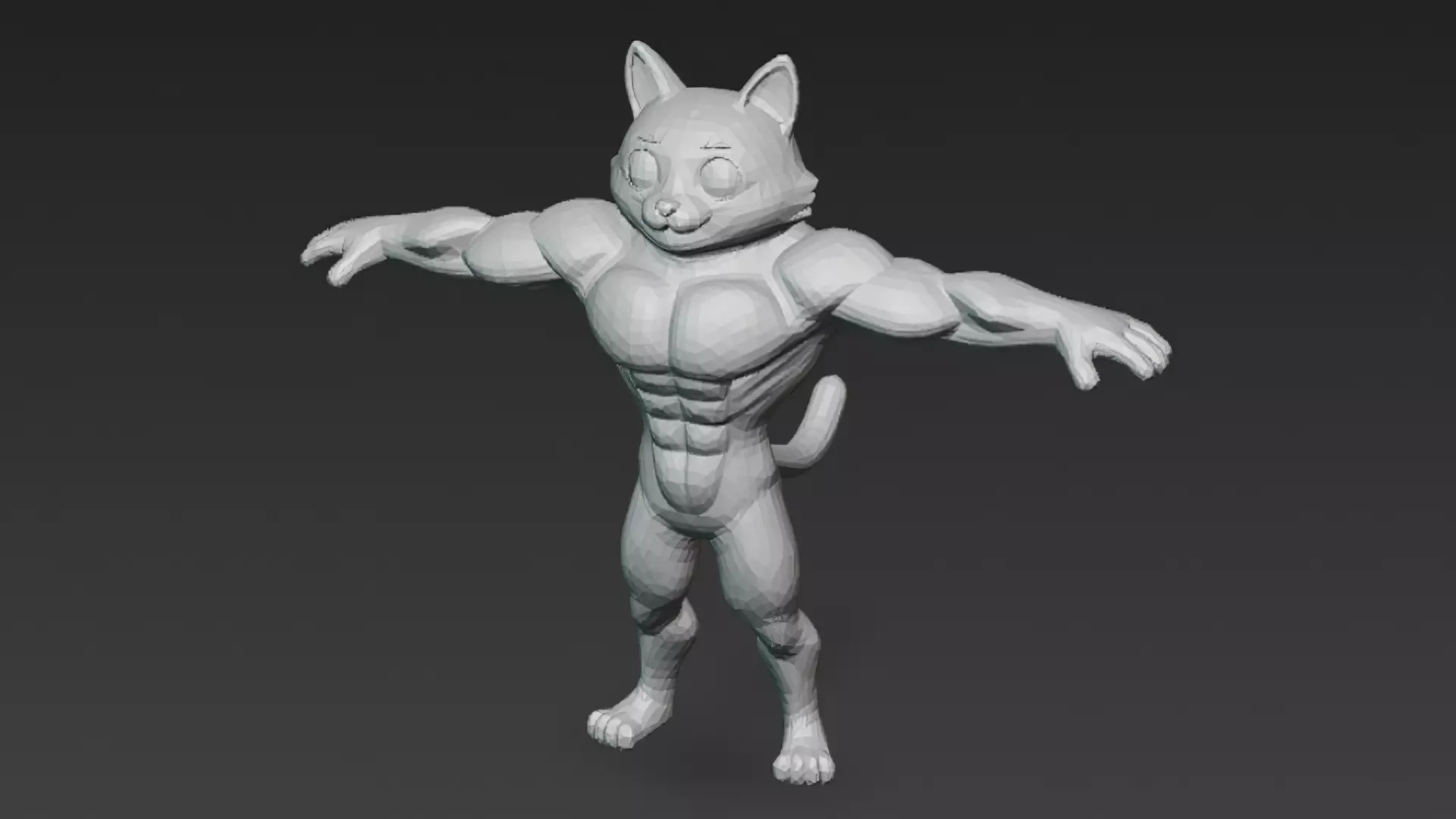 Cartoon Muscular Animals Pack 3D Models Low-poly 3D model_9