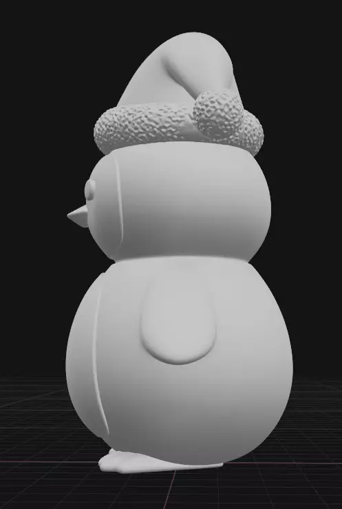 penguin wearing a Santa hat 3D print model_2