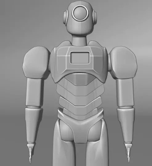 Sentinel-01 Modular SciFi Robot Rigged Textured Low-poly 3D model_2
