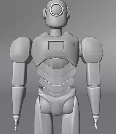 Sentinel-01 Modular SciFi Robot Rigged Textured Low-poly 3D model_5