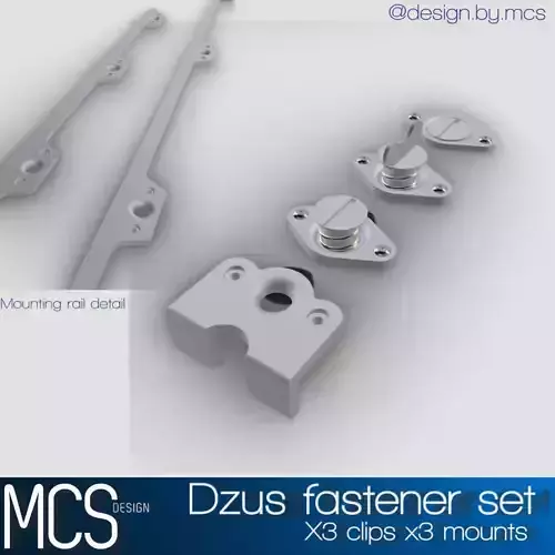 Dzus Fastener set x3 clips x3 mounts