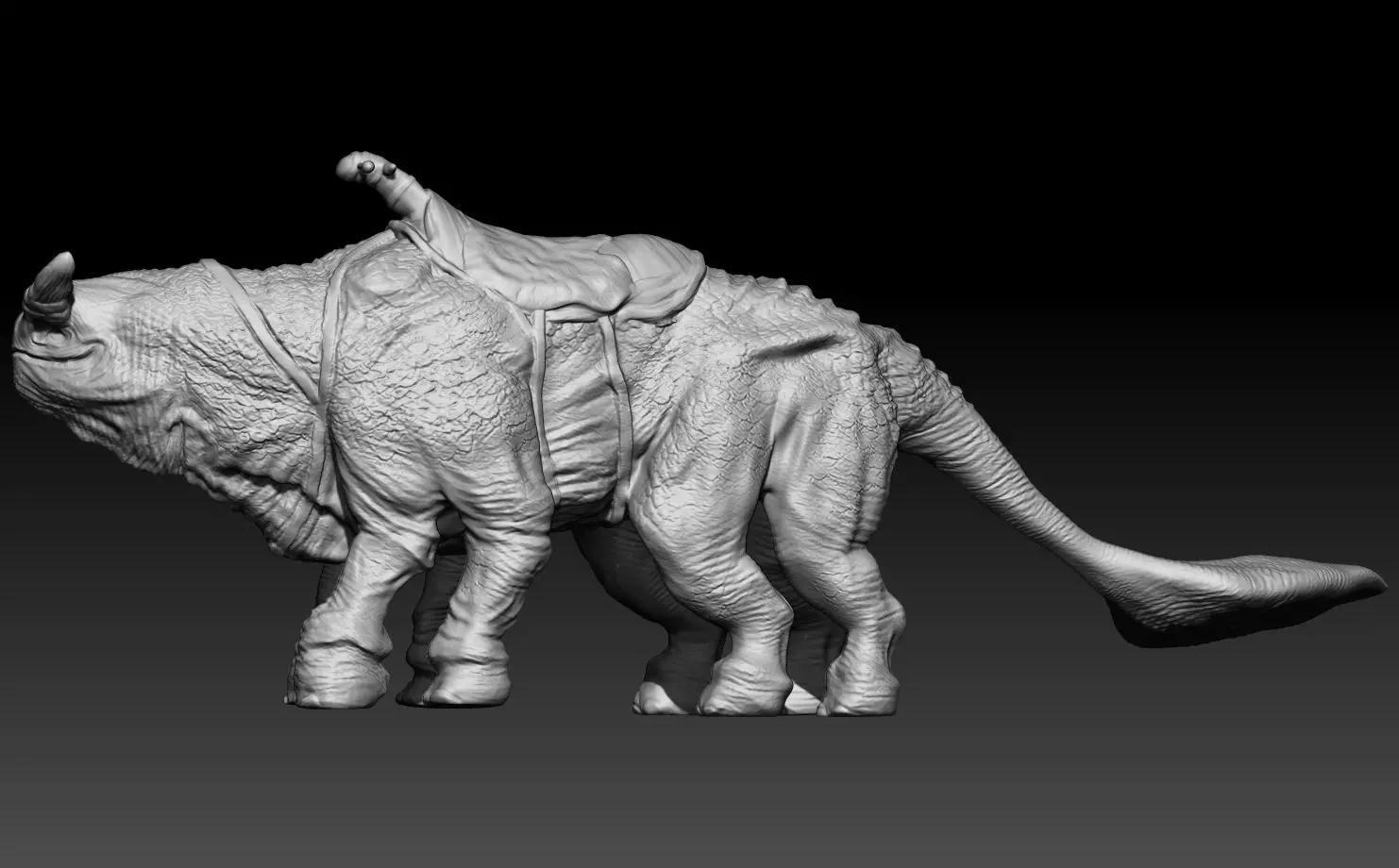 John Carter of Mars Thoat mount statue 3D print model_1