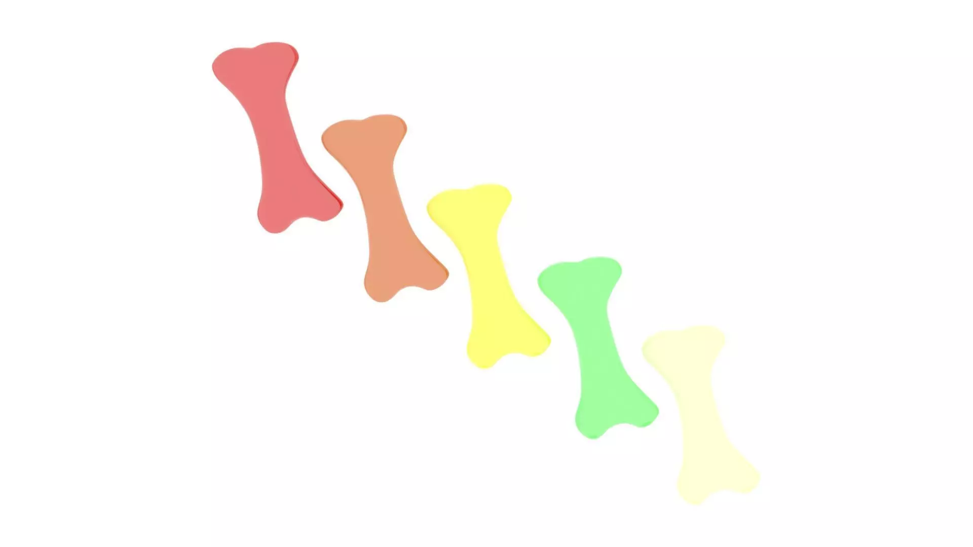 Gummy Bones Set 3D model_11
