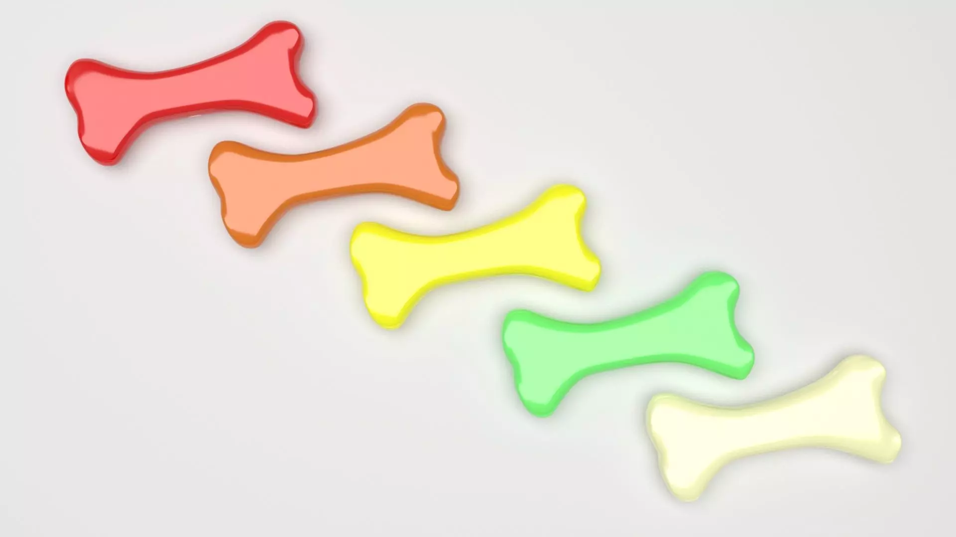 Gummy Bones Set 3D model_1