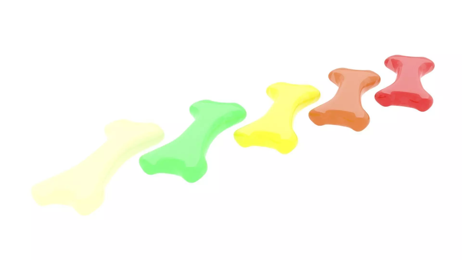 Gummy Bones Set 3D model_9