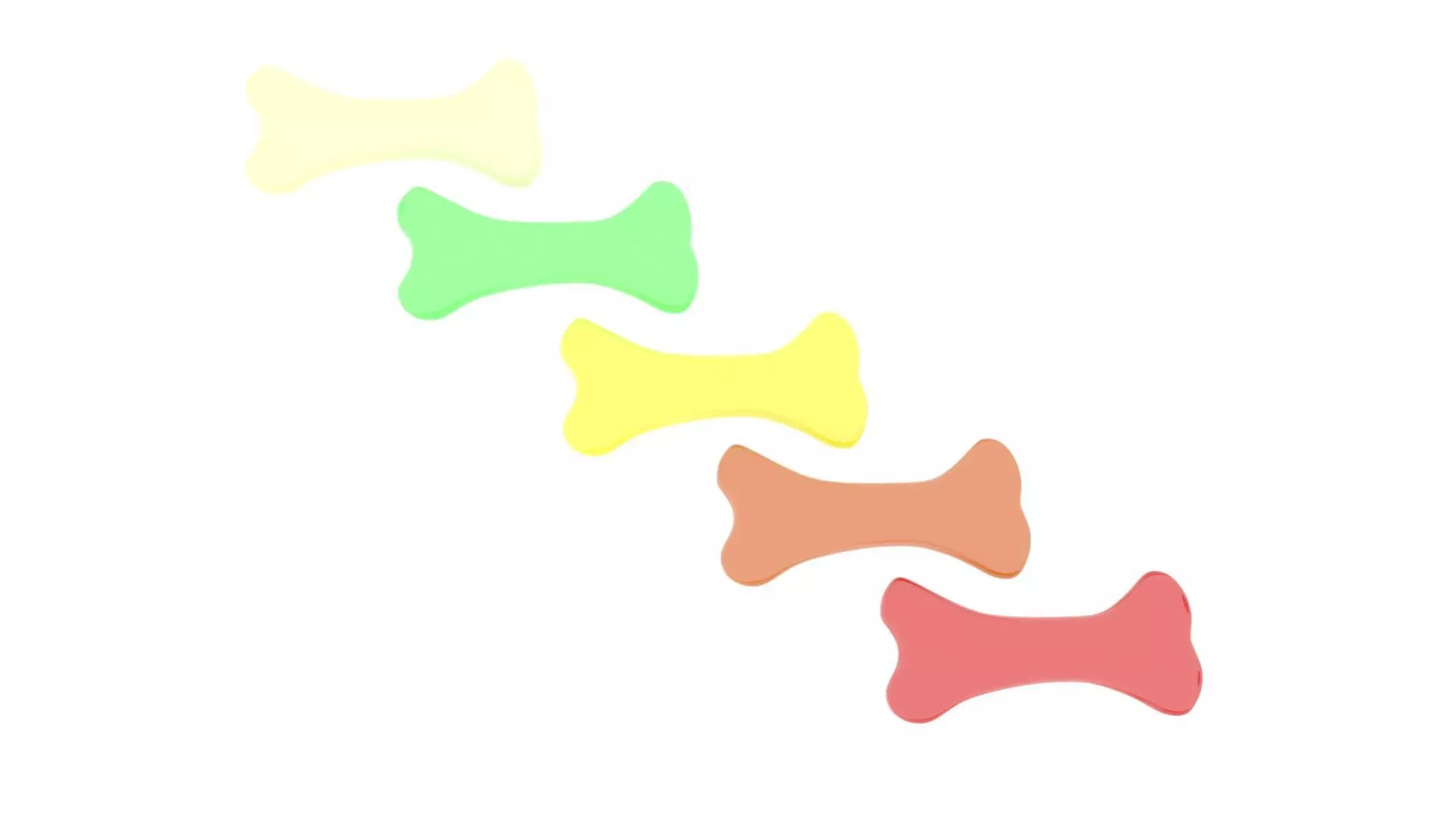 Gummy Bones Set 3D model_10