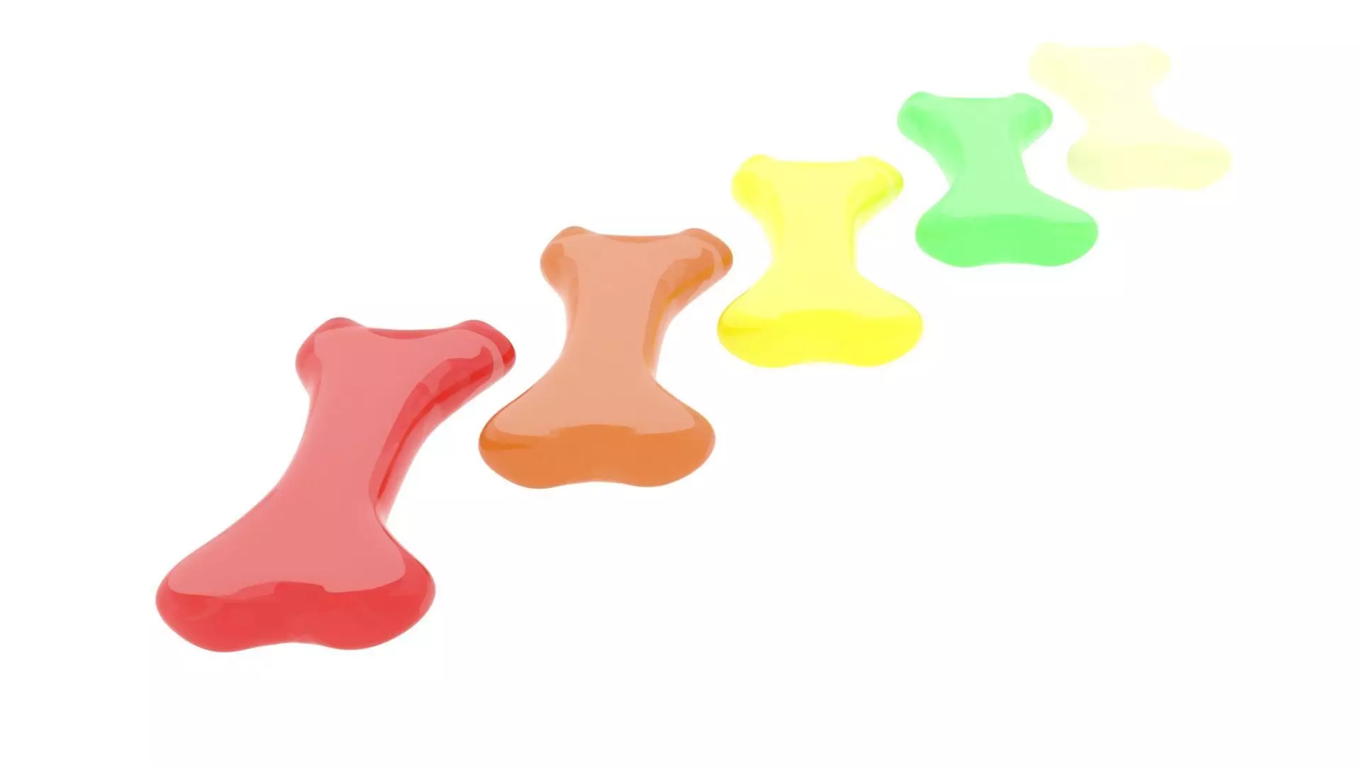 Gummy Bones Set 3D model_7