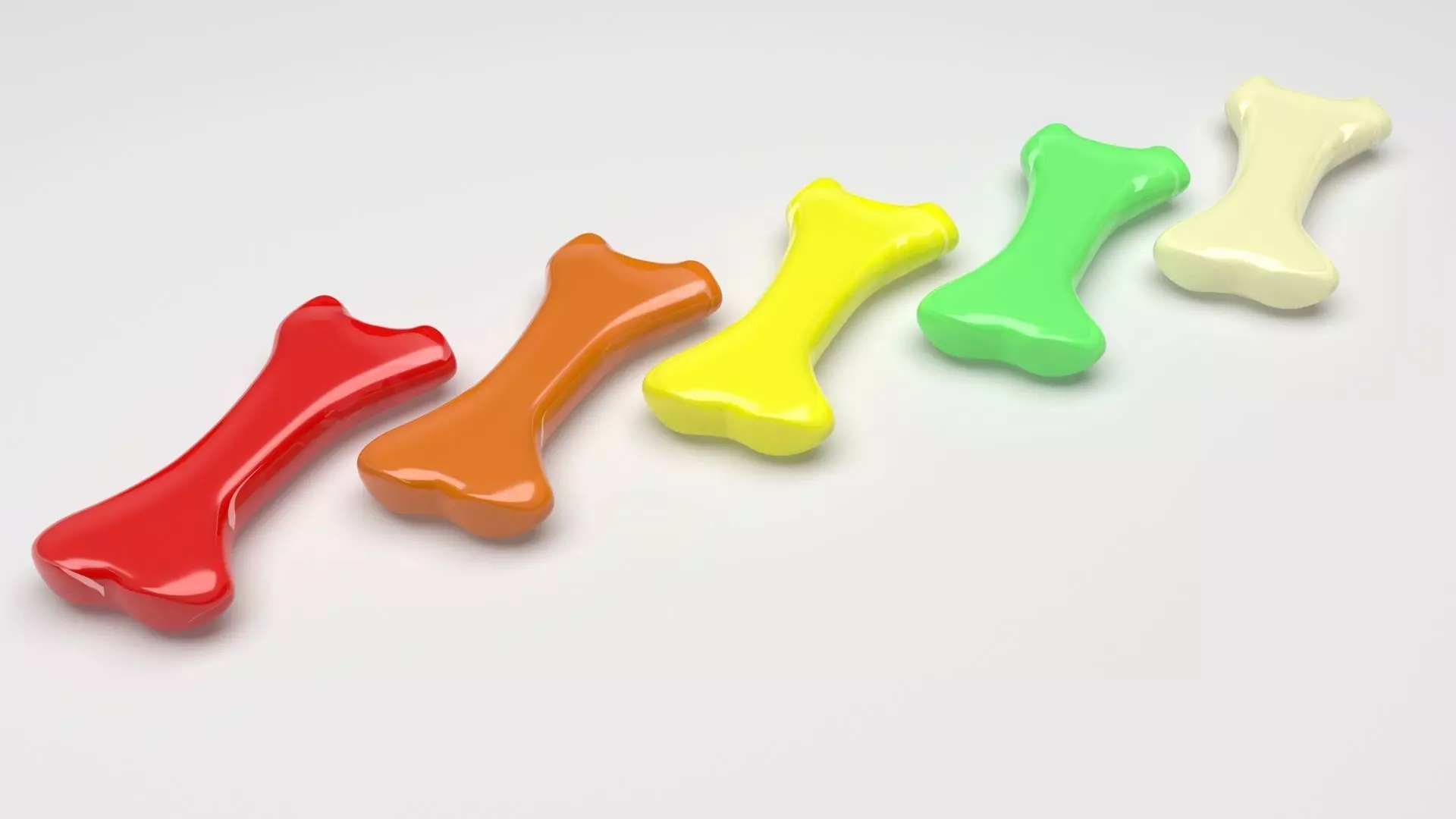 Gummy Bones Set 3D model_0