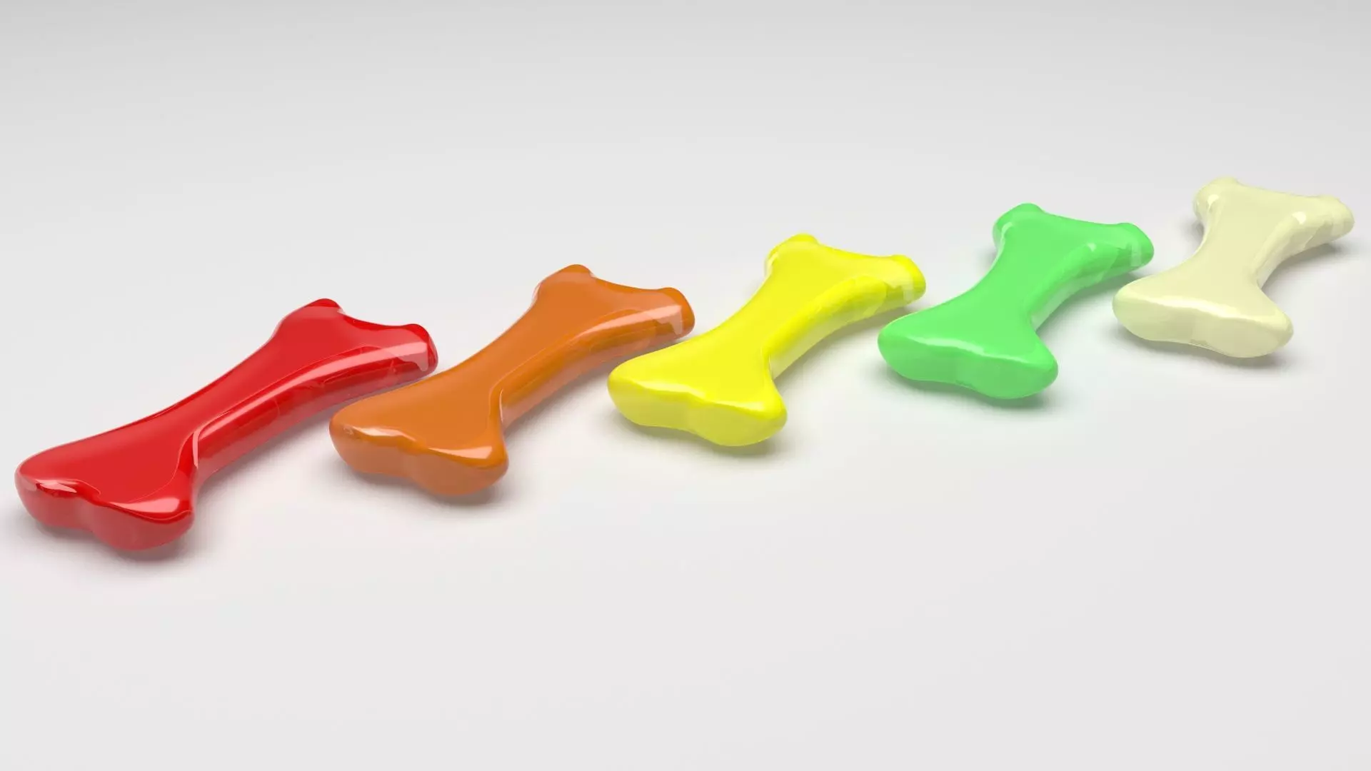 Gummy Bones Set 3D model_4