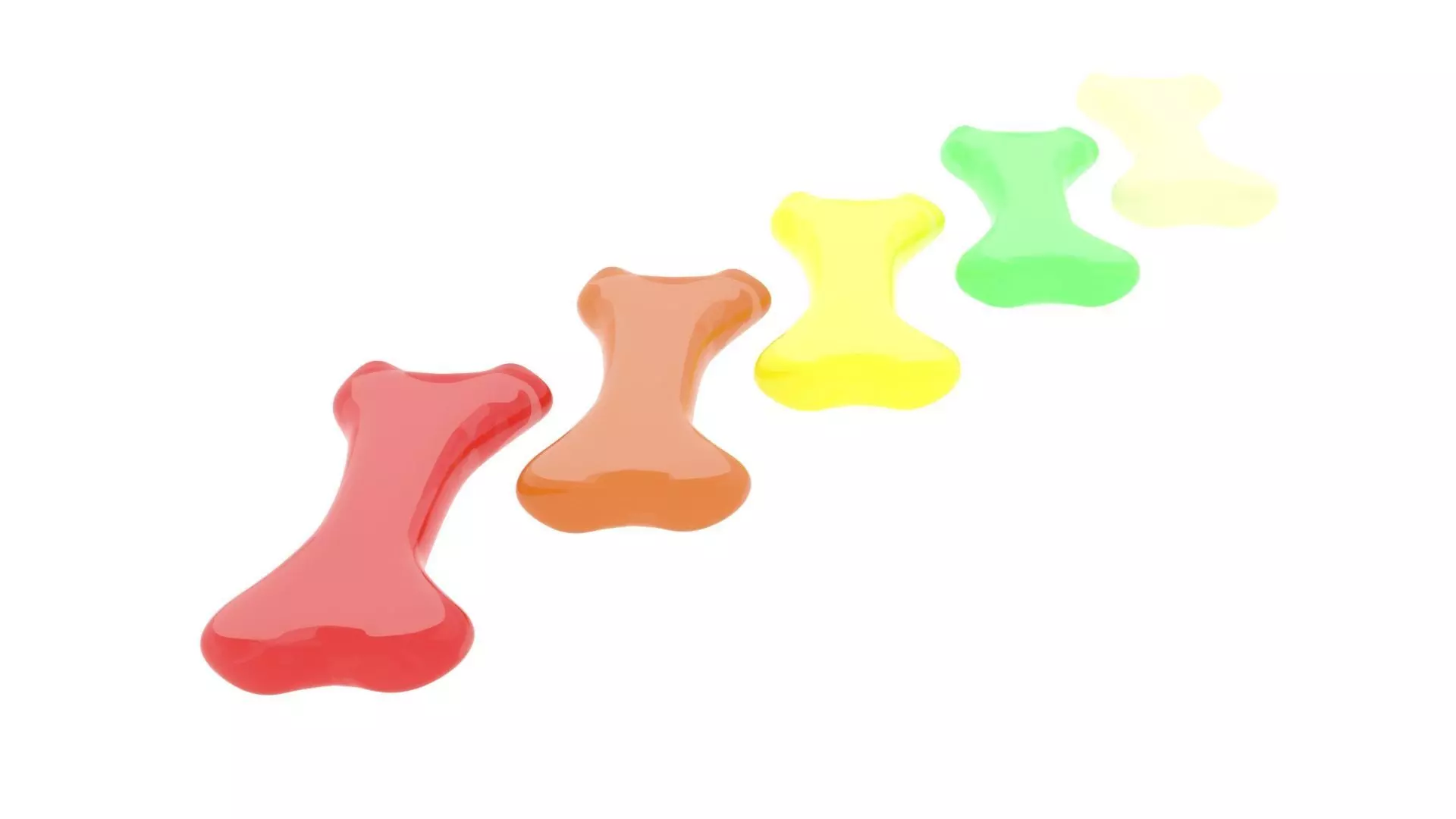 Gummy Bones Set 3D model_12