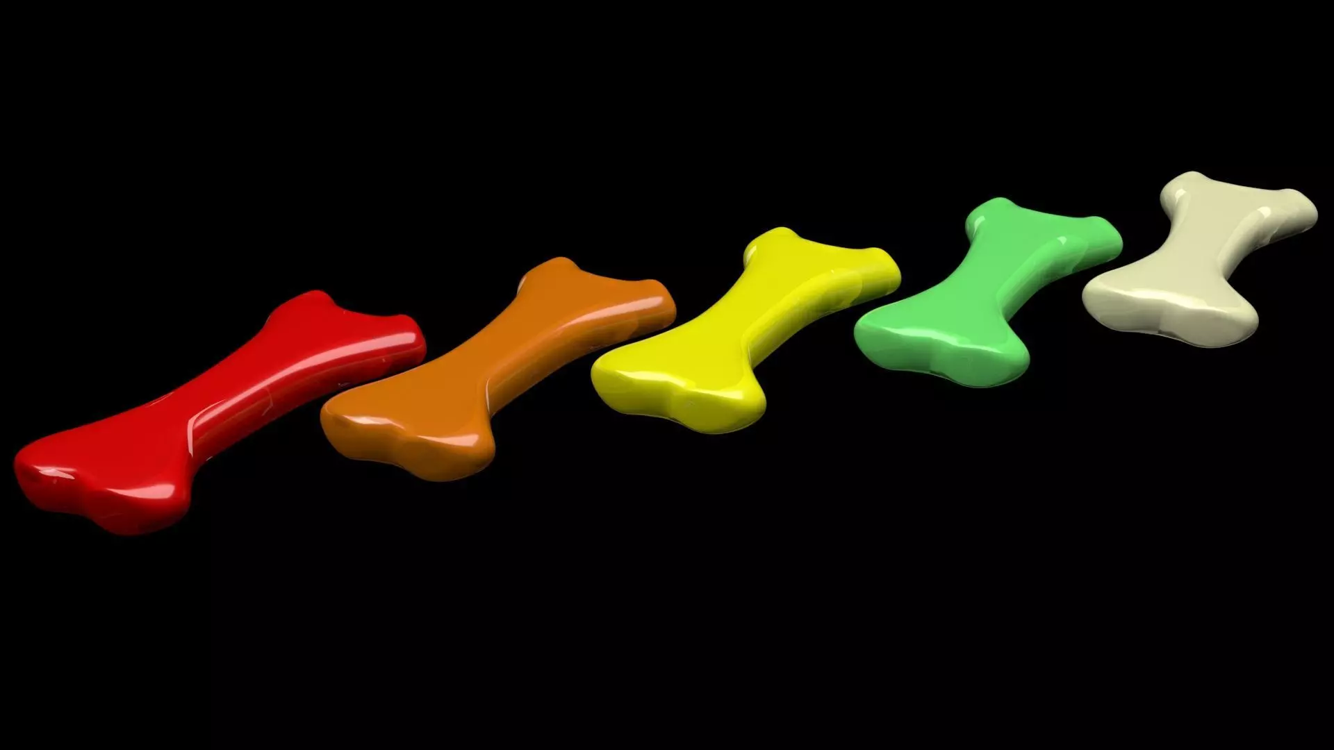 Gummy Bones Set 3D model_6