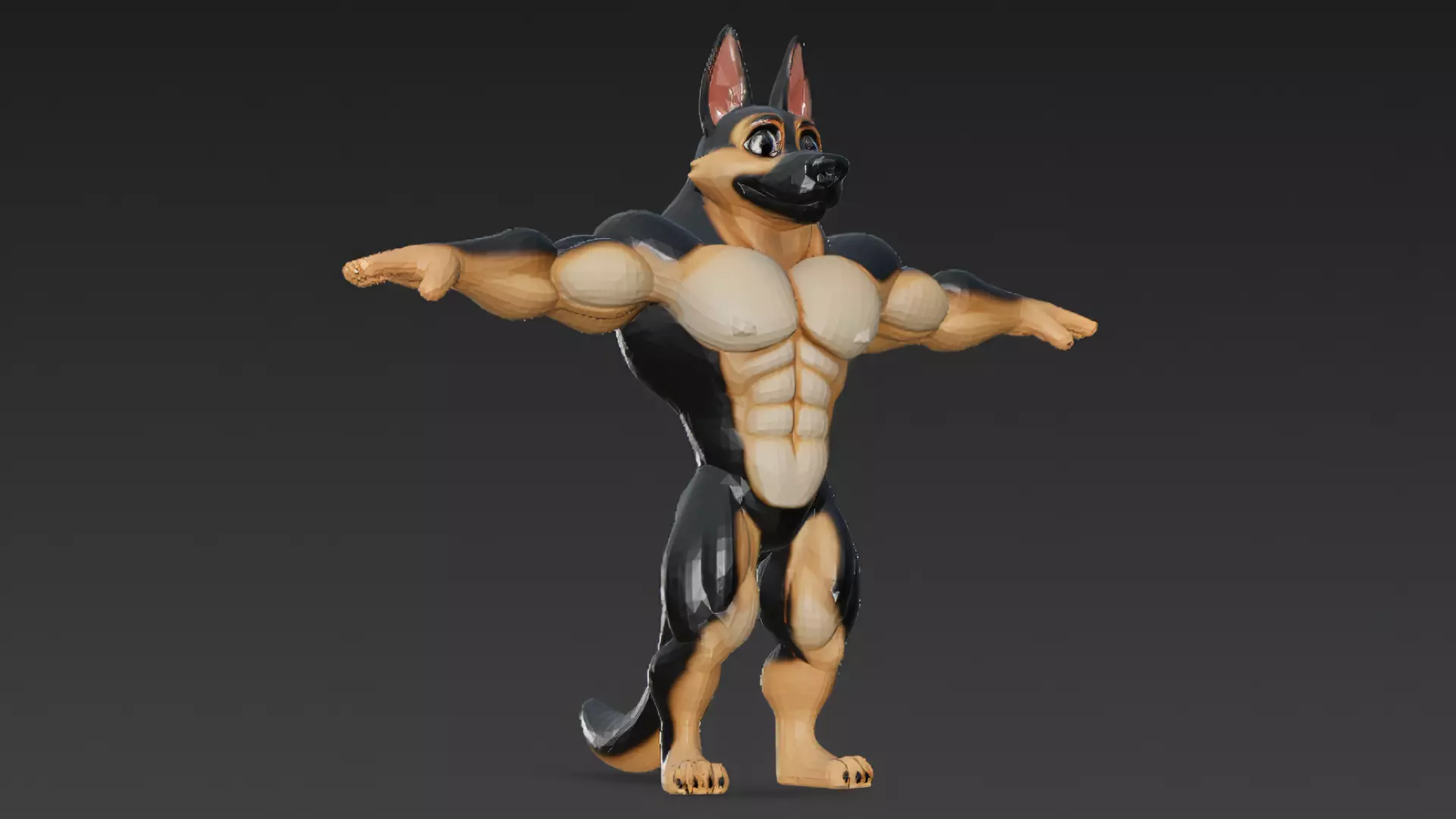 Cartoon Muscular Dog Pack 3D Models Low-poly 3D model_2