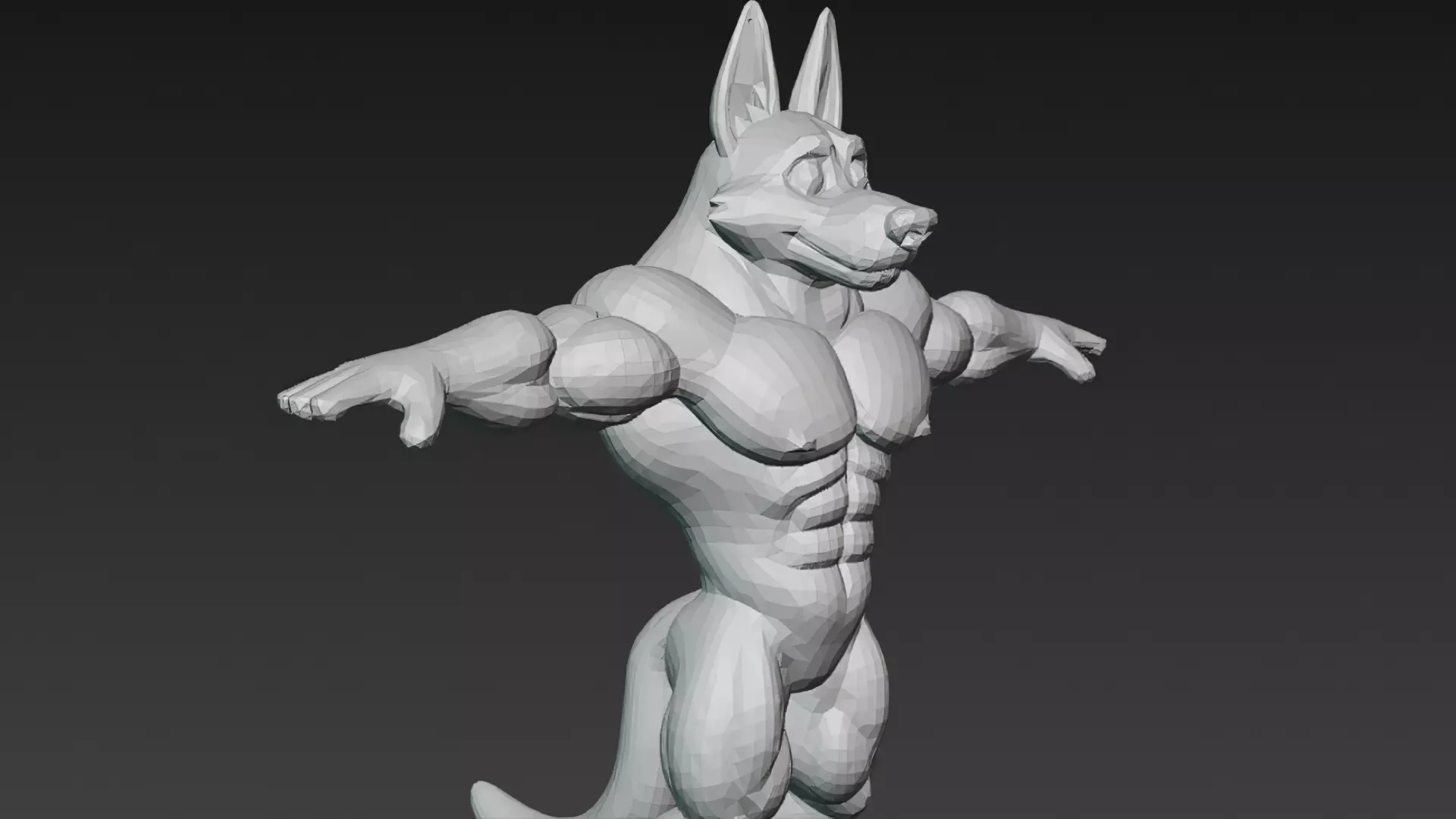 Cartoon Muscular Dog Pack 3D Models Low-poly 3D model_9