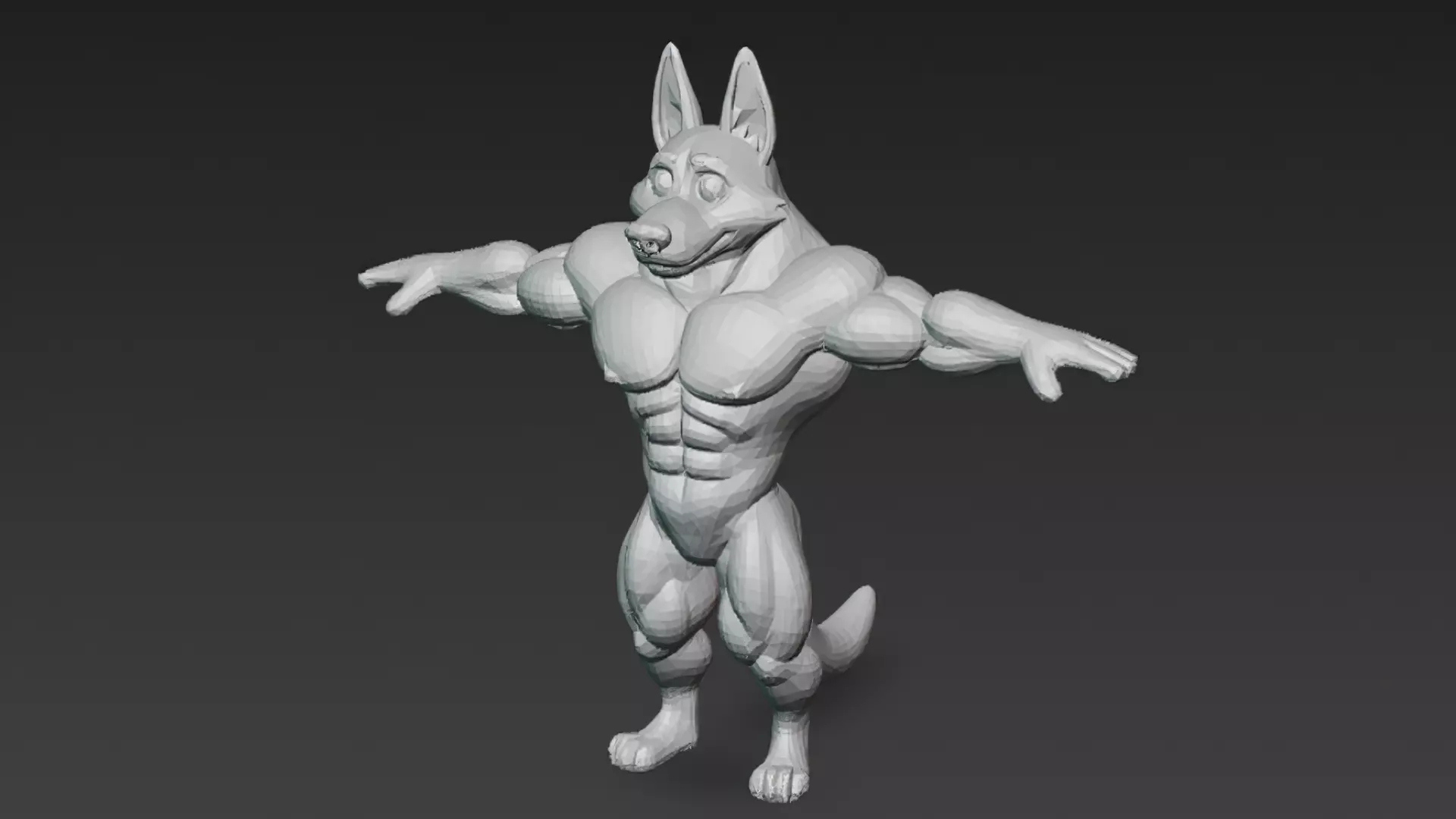 Cartoon Muscular Dog Pack 3D Models Low-poly 3D model_8