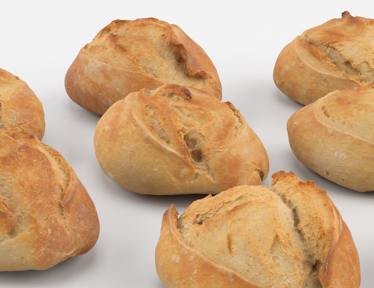 French Bread Rolls 3D model_2