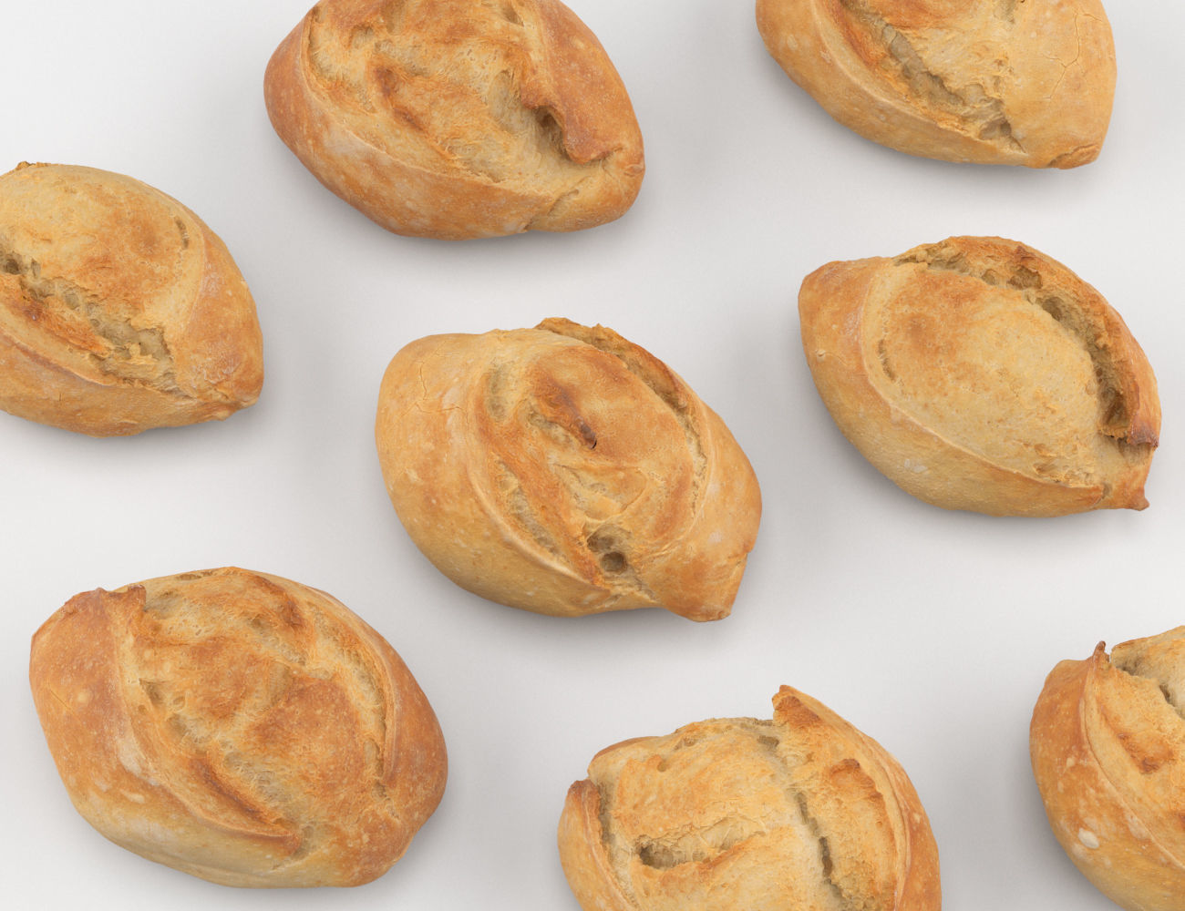 French Bread Rolls 3D model_1