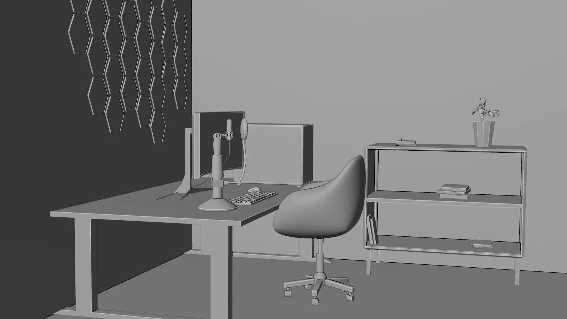 Modern Gaming Room 3D Scene - Realistic Interior Design Low-poly 3D model_4