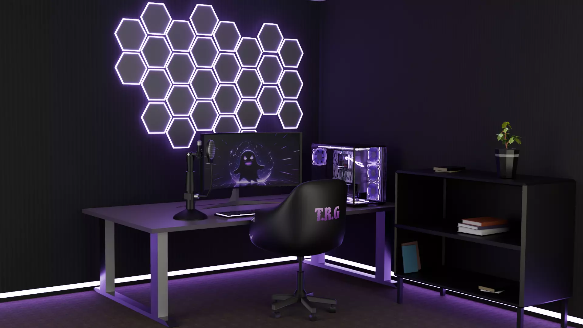 Modern Gaming Room 3D Scene - Realistic Interior Design Low-poly 3D model_2