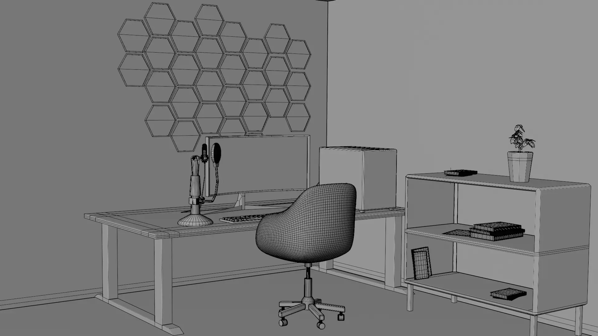 Modern Gaming Room 3D Scene - Realistic Interior Design Low-poly 3D model_6