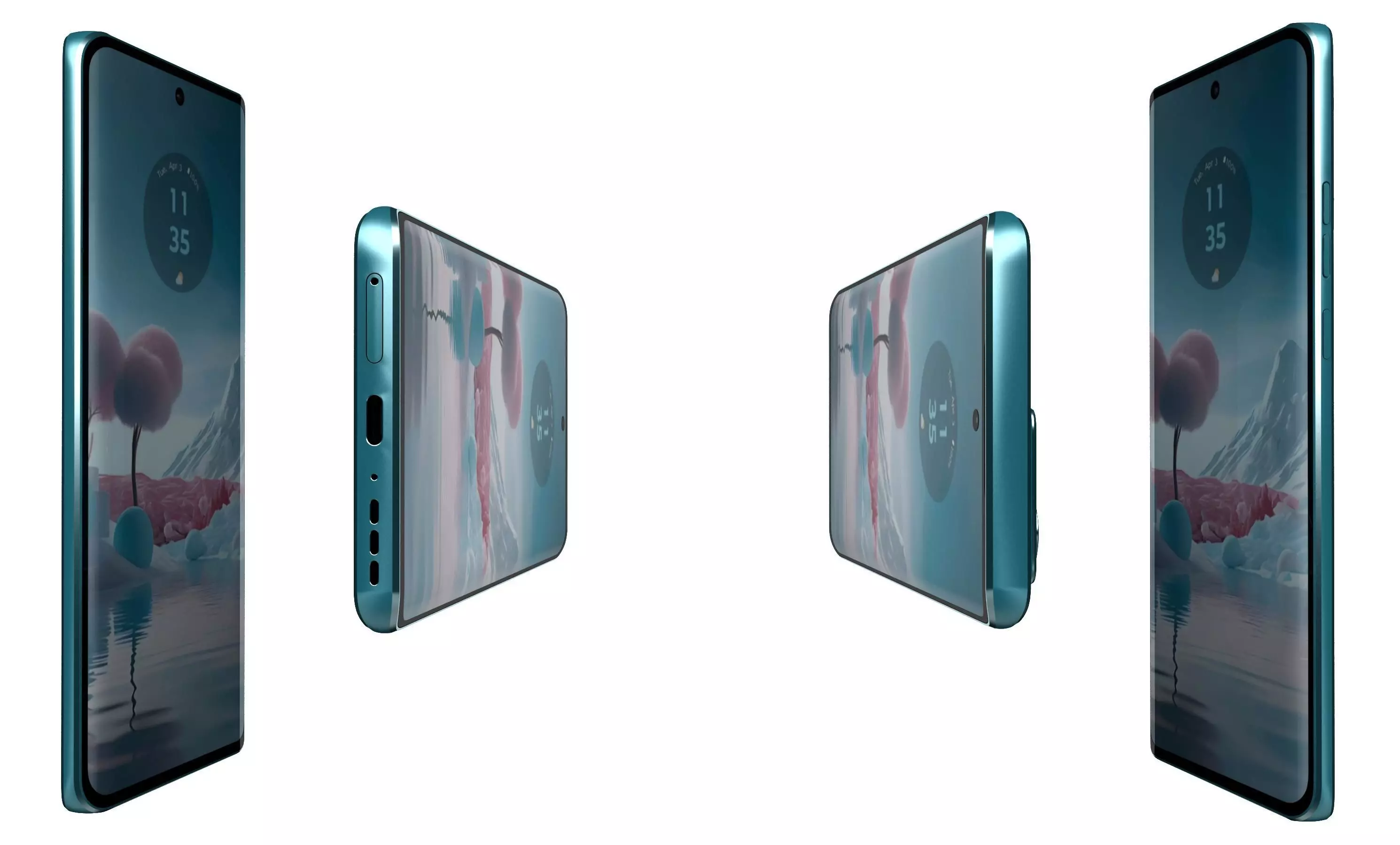 Motorola Edge 40 Neo Blue High Poly 3D model_1