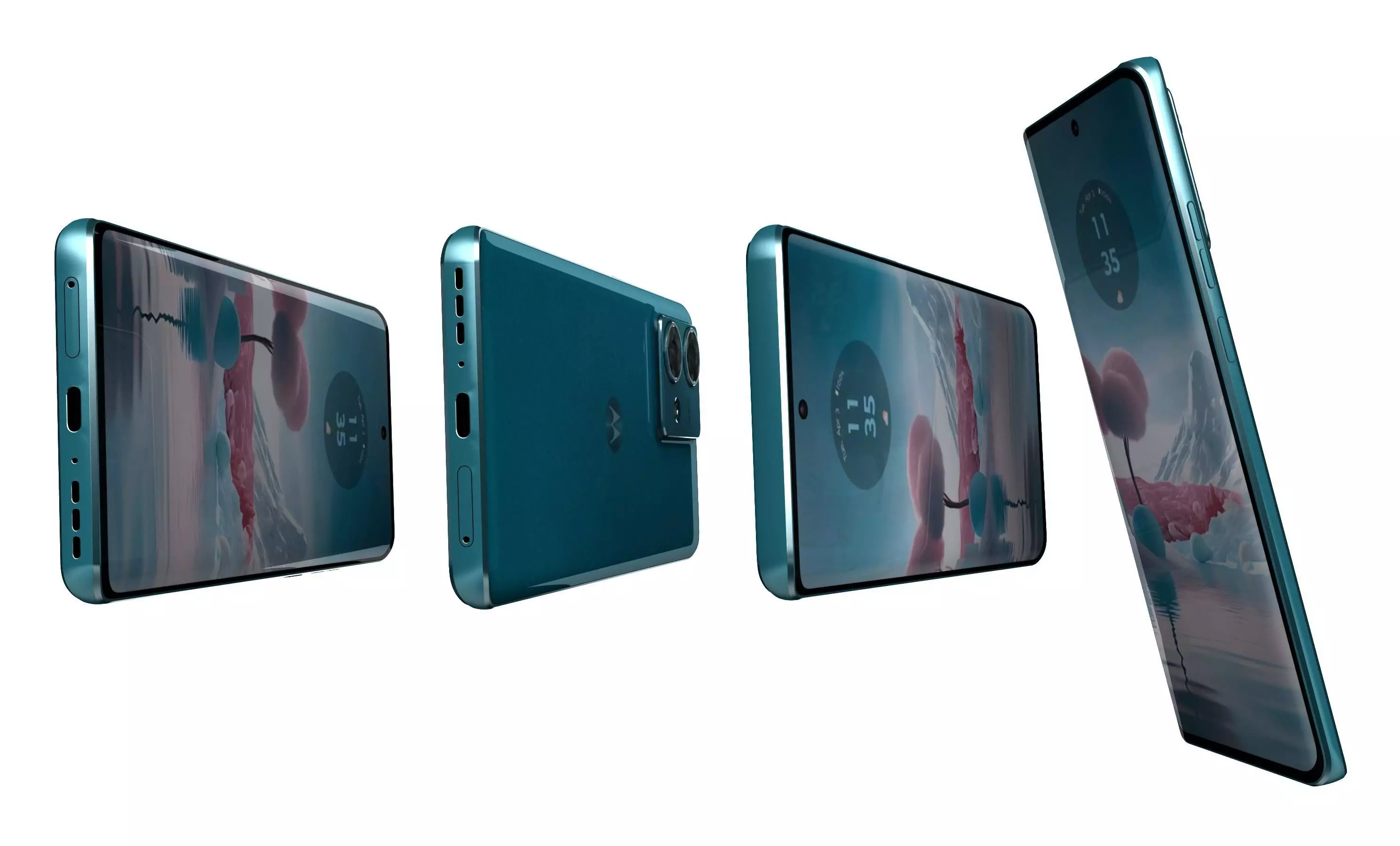 Motorola Edge 40 Neo Blue High Poly 3D model_5