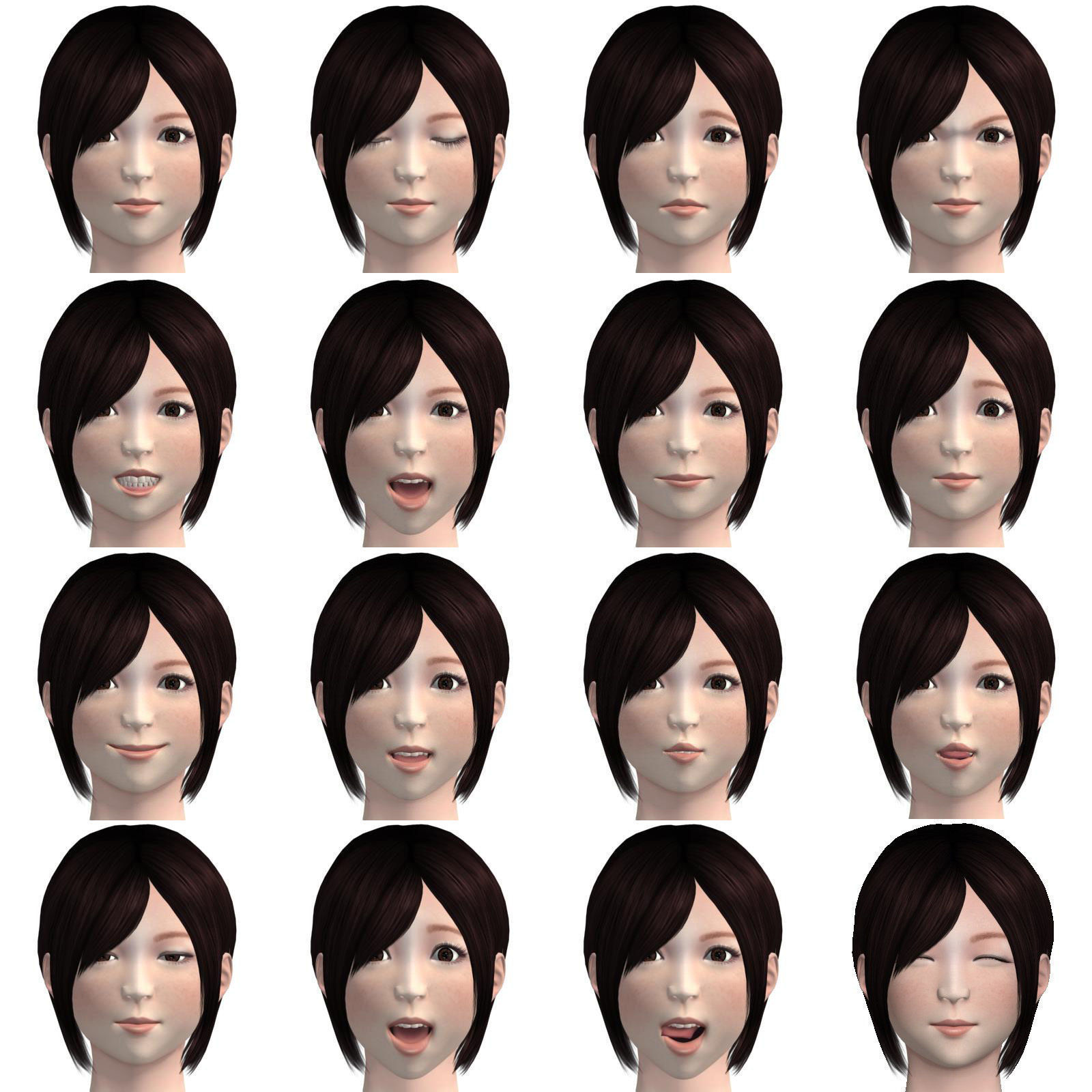 T pose rigged model of Rina in kimono 3D model_4