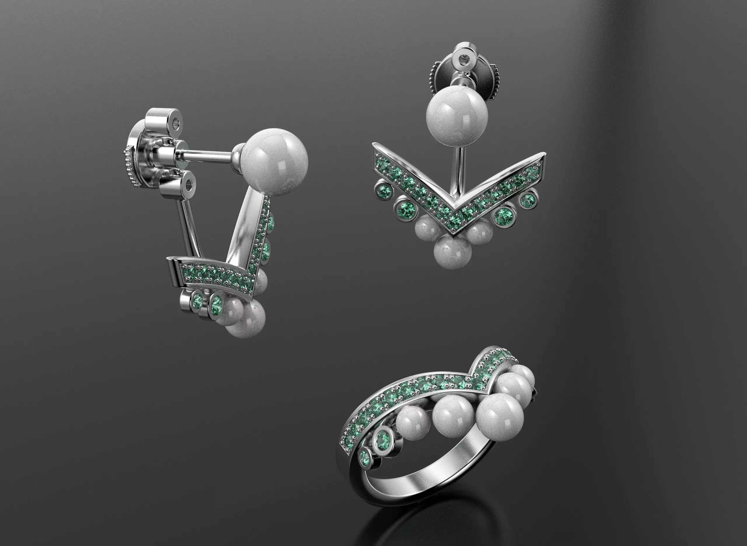 Unique women set 3D print model_2