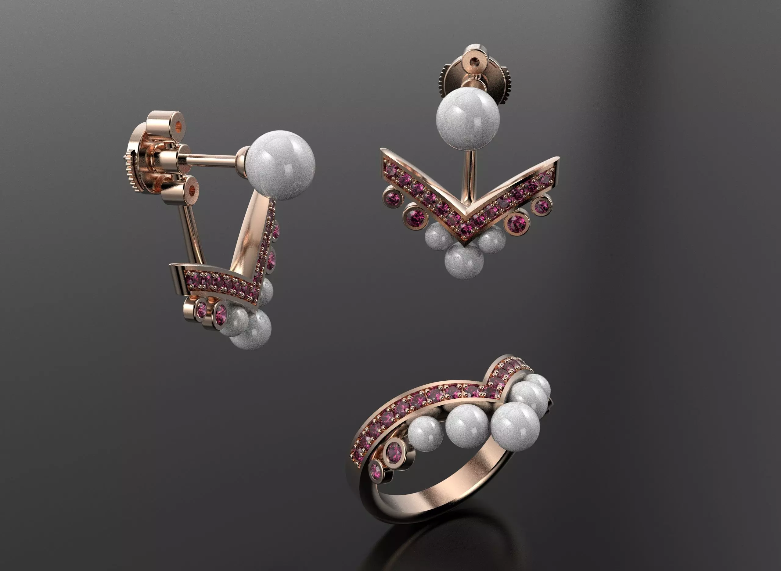 Unique women set 3D print model_4