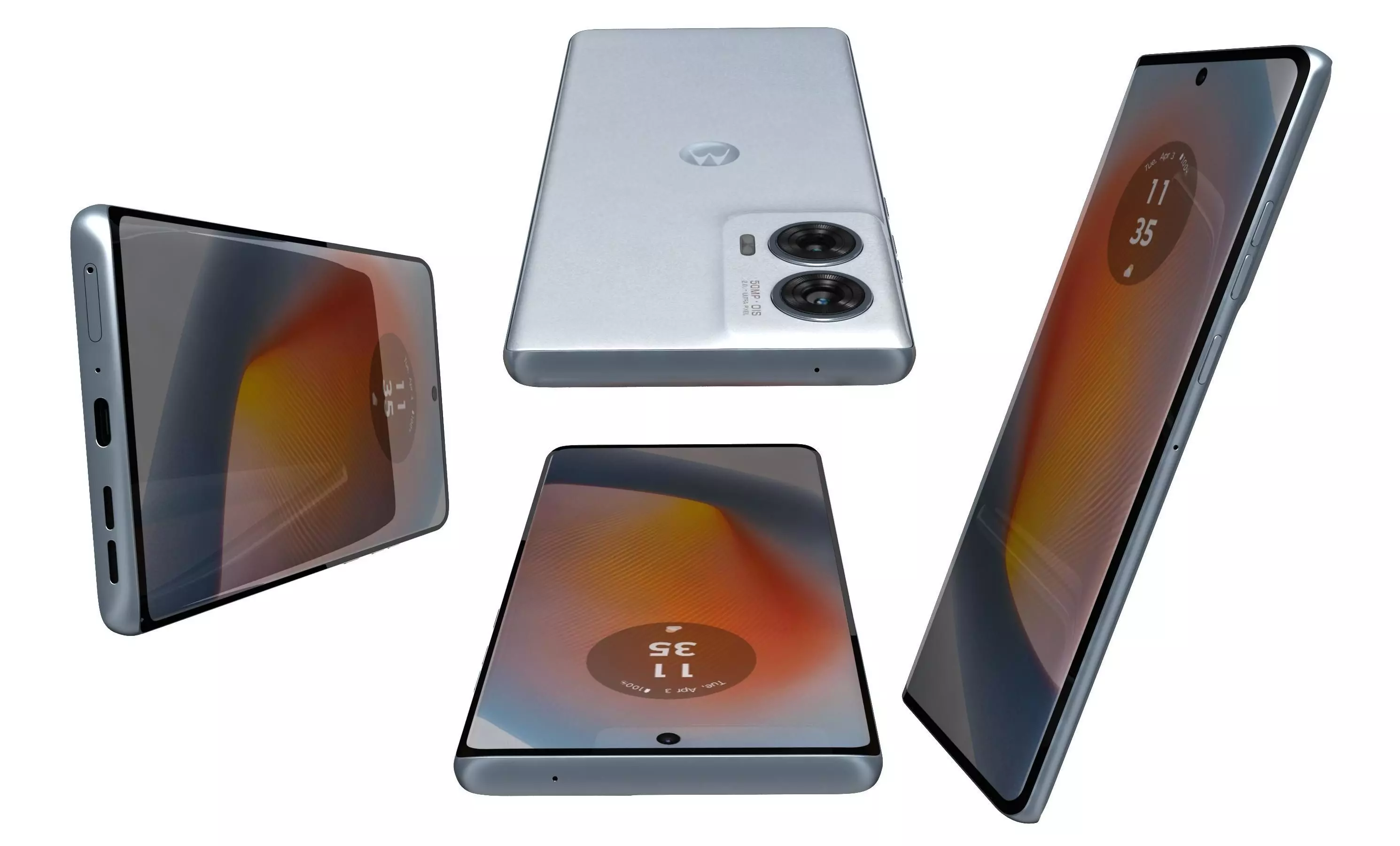 Motorola Edge 50 Fusion White High Poly 3D model_7