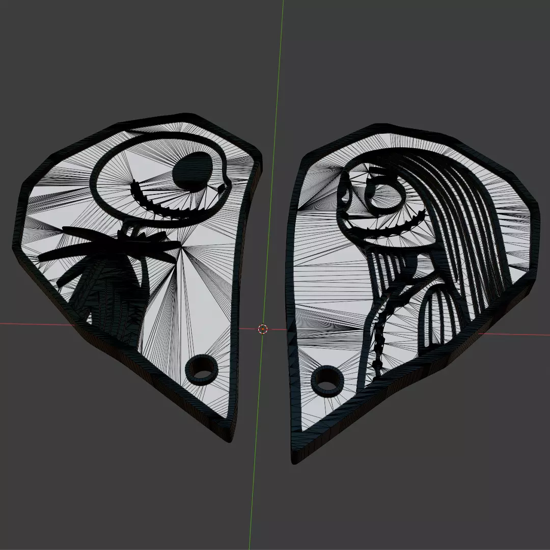 Jack and Sally Couple keychains - The Nightmare Before Christmas 3D print model_6