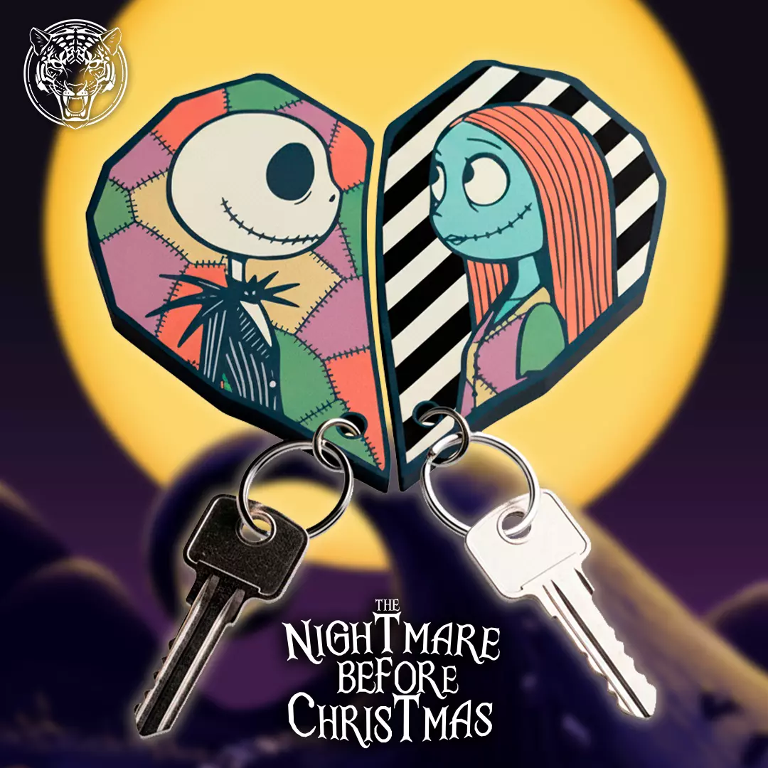 Jack and Sally Couple keychains - The Nightmare Before Christmas 3D print model_0