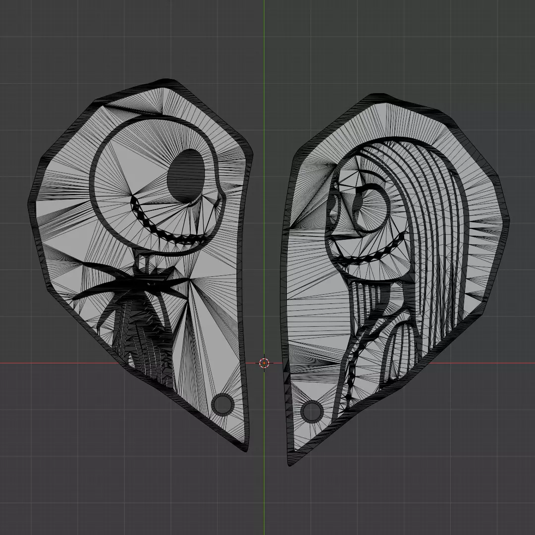 Jack and Sally Couple keychains - The Nightmare Before Christmas 3D print model_4