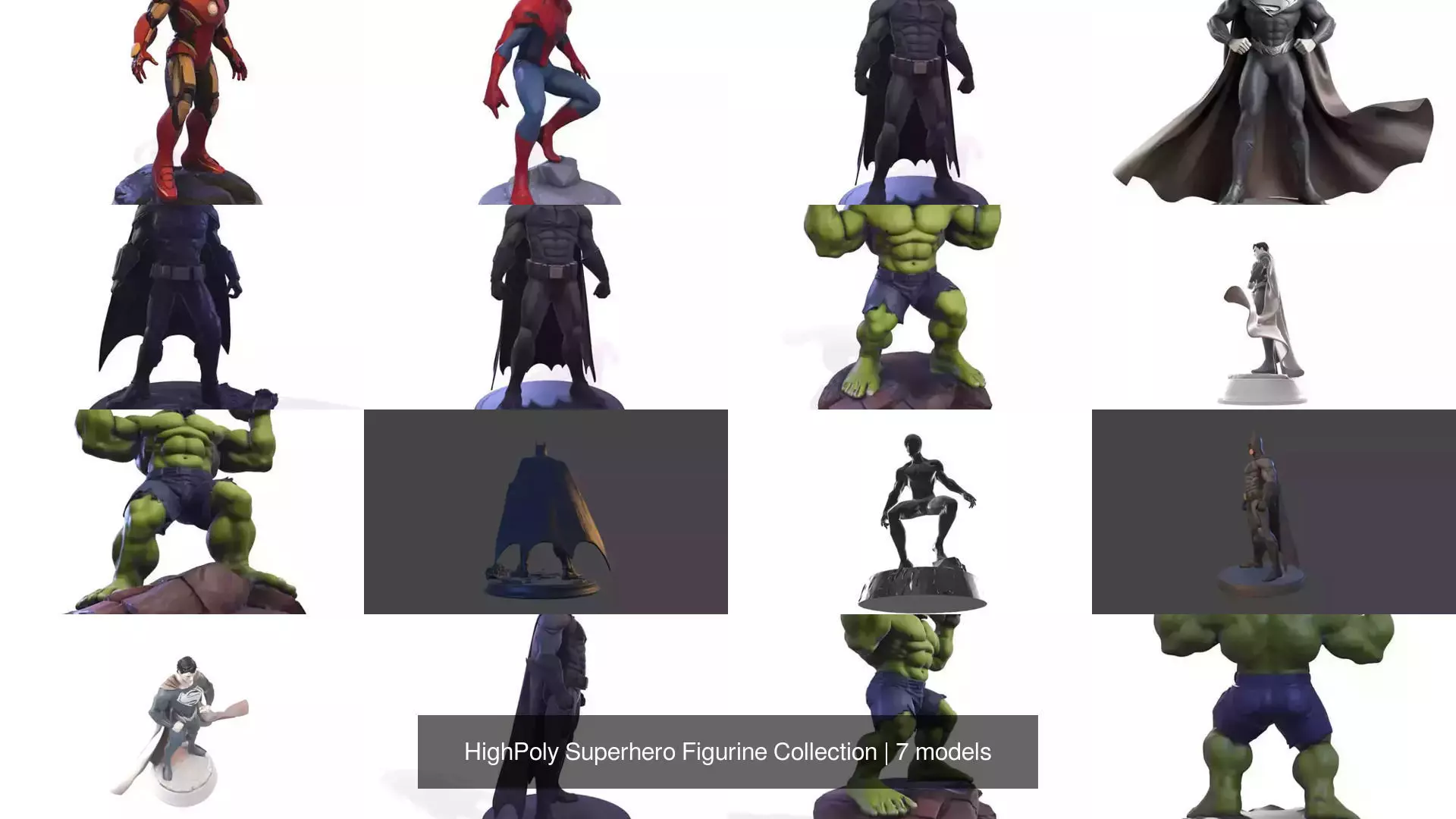 HighPoly Superhero Figurine Collection _0