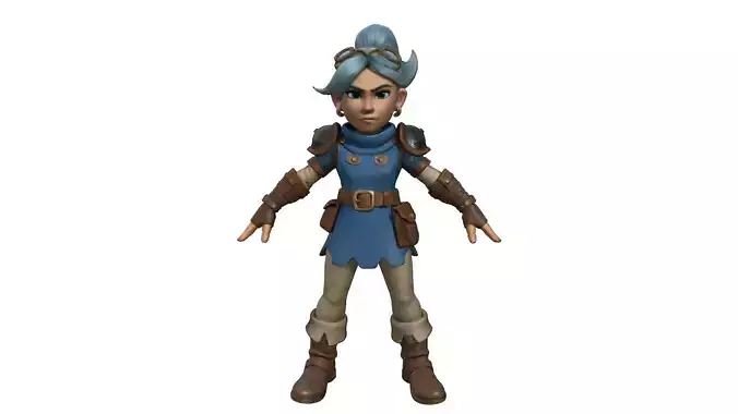 High-Quality Stylized Female Adventurer 3D Character